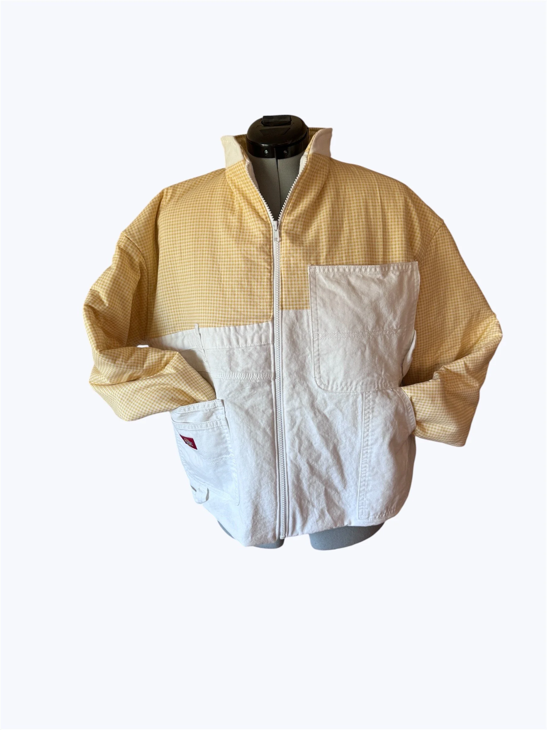 Yellow Gingham White Dickies Jacket Front V2.jpeg