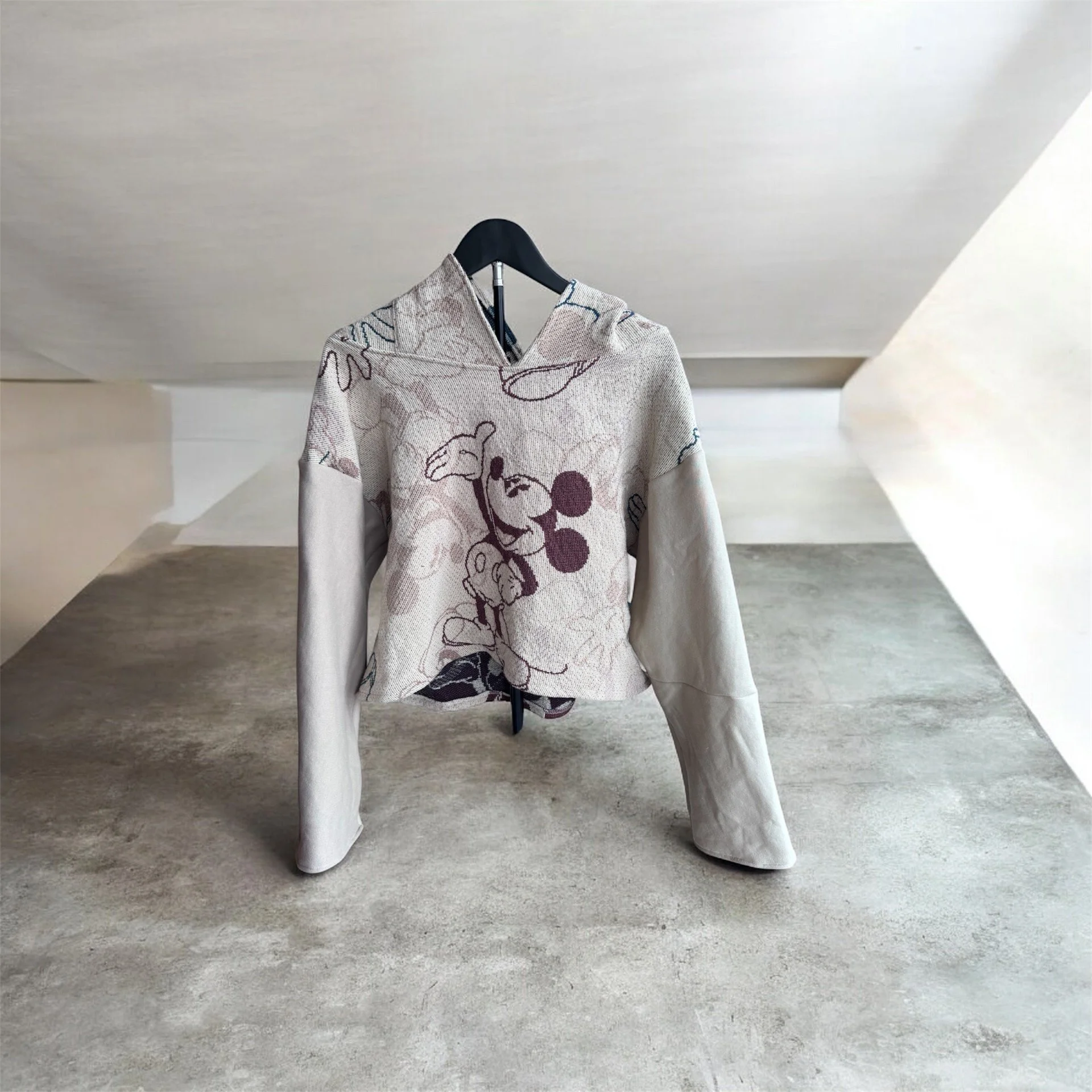 Mickey Mouse Tapestry Loose Hoodie_Size Medium-Large_Front.jpeg