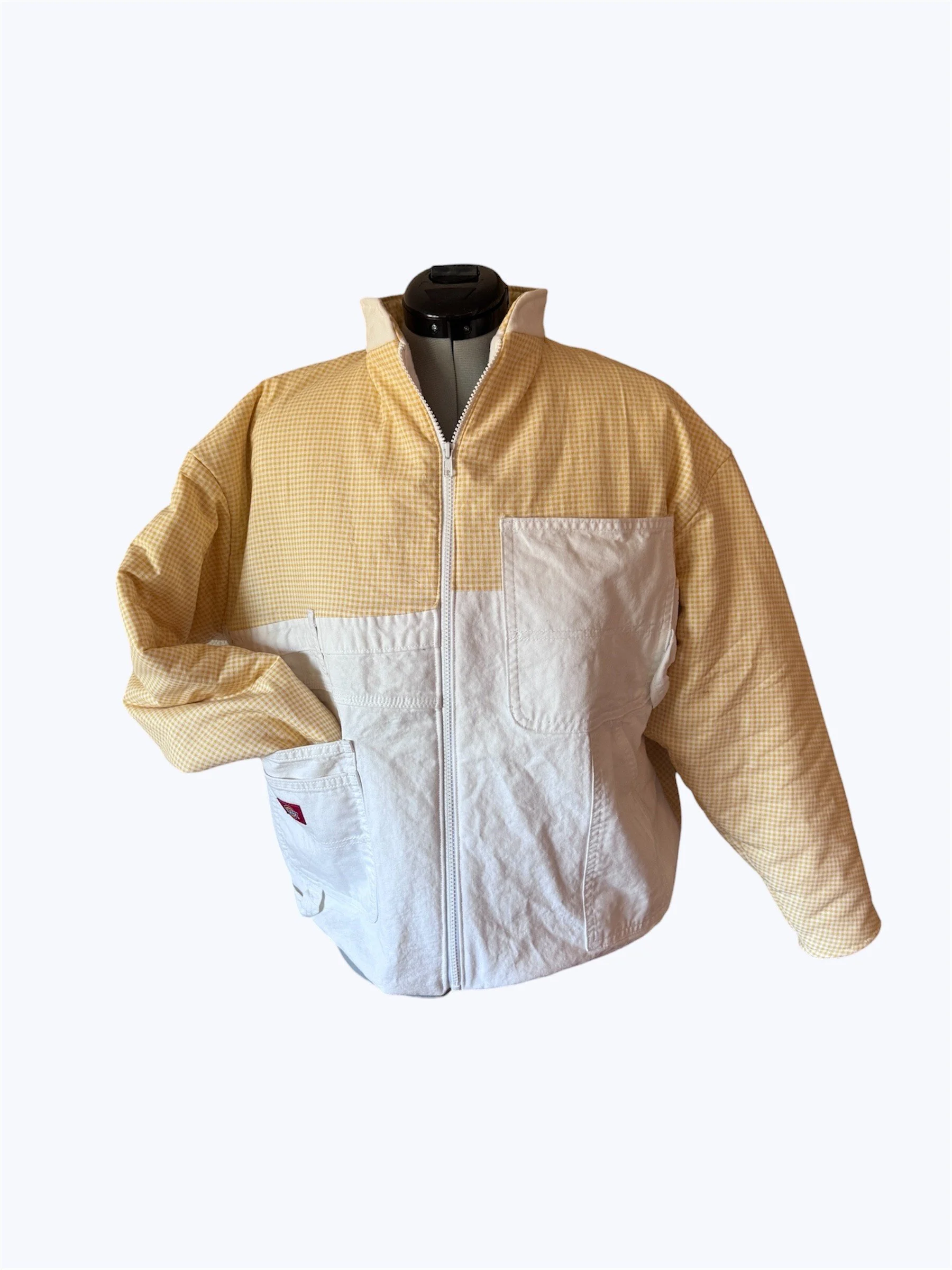Yellow Gingham White Dickies Jacket Front.jpeg