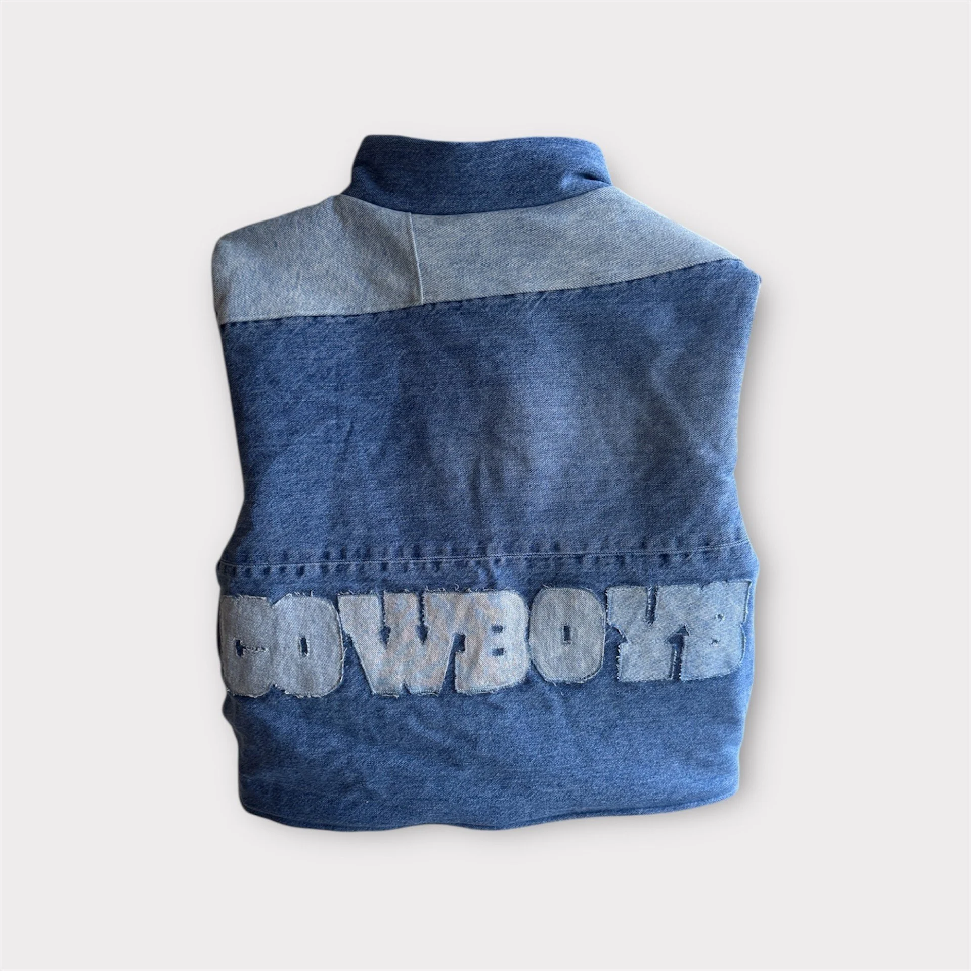 Dallas Cowboys Denim Puffer Vest_Size Medium_Back.jpeg