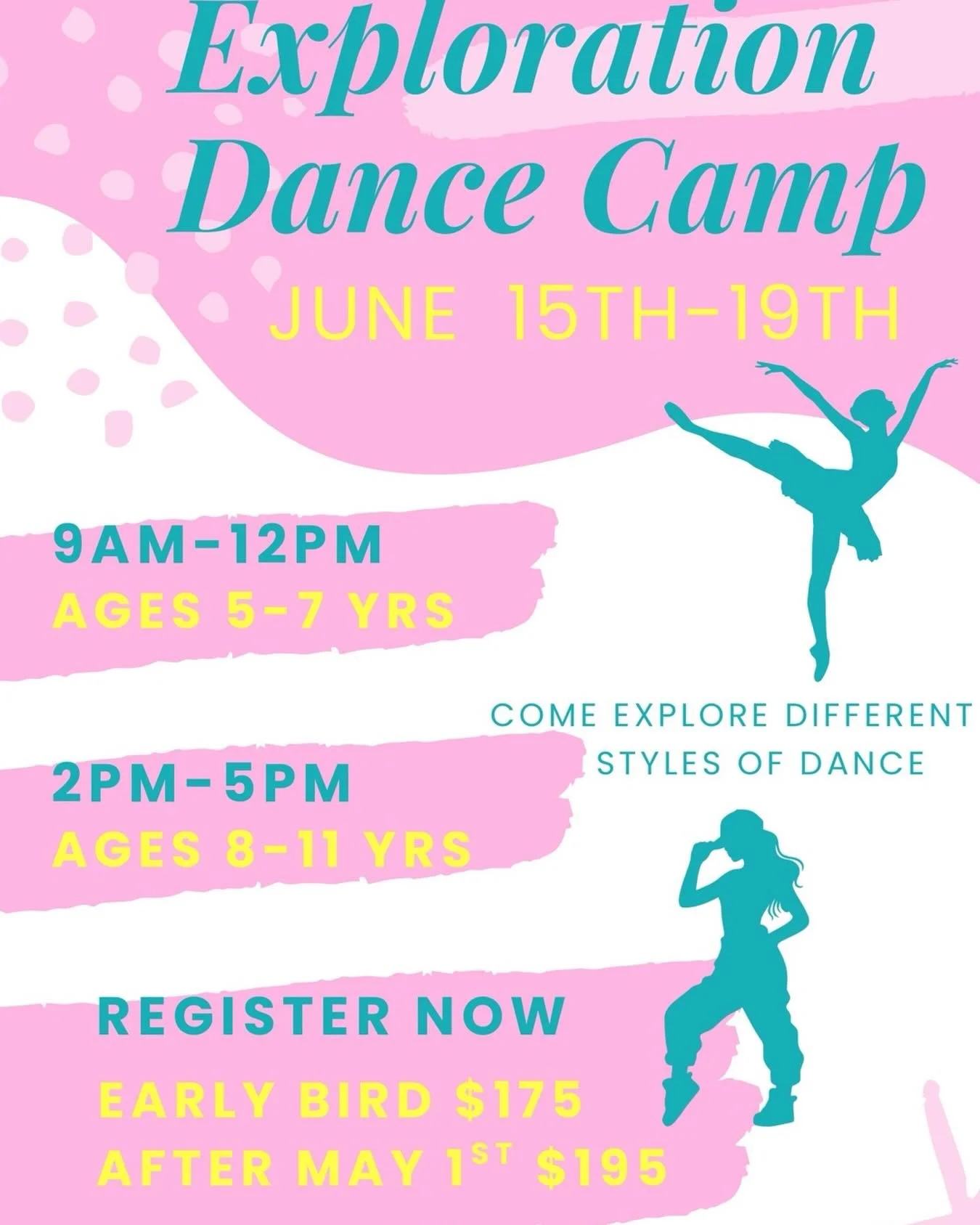 Dance Exploration Camp is a fun, high-energy summer experience where dancers explore contemporary, jazz, hip hop, ballet, and tap while building skills and discovering their favorite style! ✨  Register today at boonedance.com