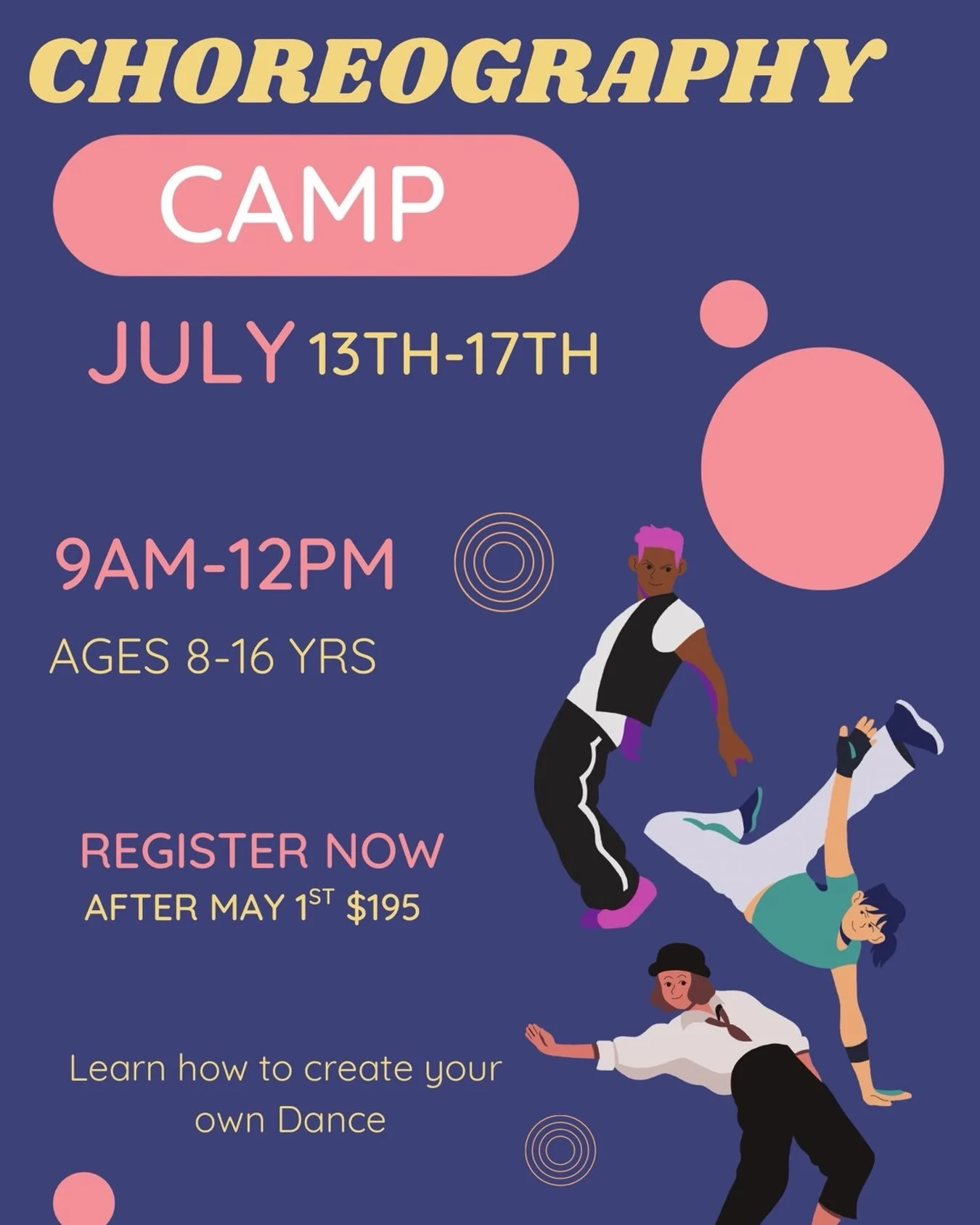 Our choreography camp begins on Monday! This is a perfect camp for imaginative dancers who want to learn  how to create their own dances.  We still have some spots available. Go to boonedance.com for all of the details.