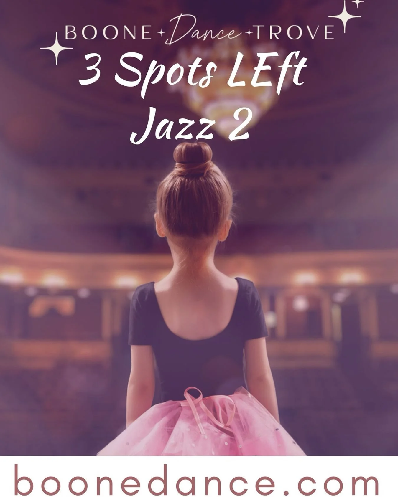 Registration is open and classes are filling up fast. Register today to claim your dancer spot.  Boonedance.com