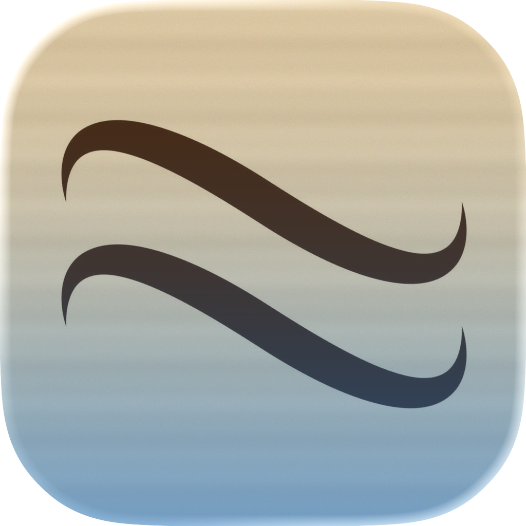 Icon with two curved lines resembling waves or eyebrows on a gradient background.