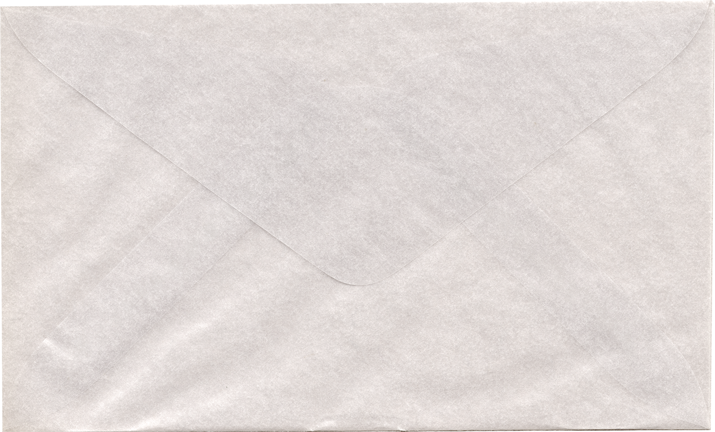 Plain white paper envelope with a triangular flap closed.