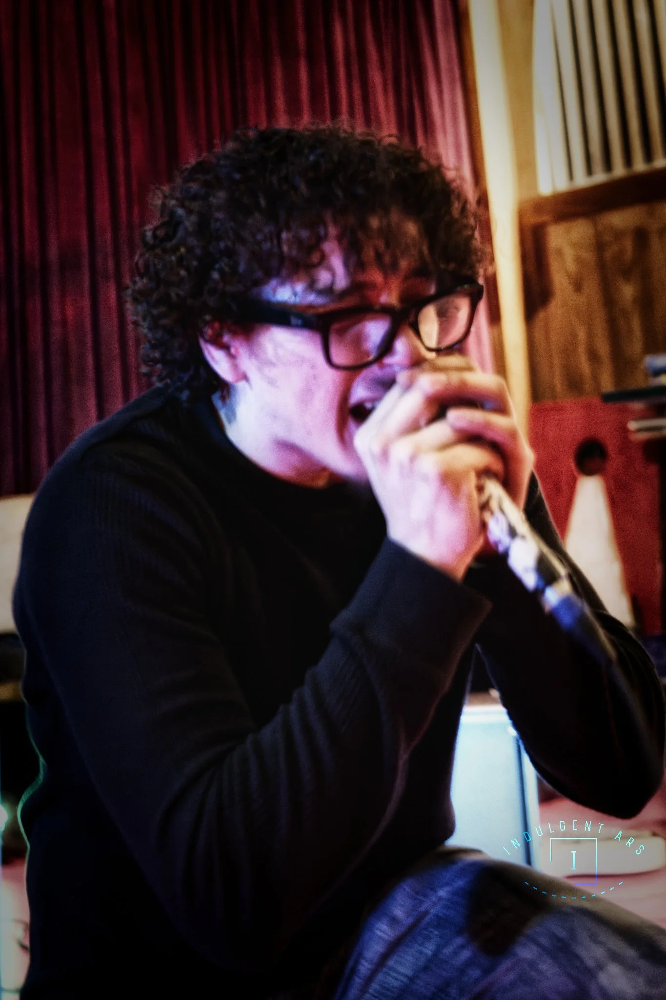 The Librarians' lead vocals captured in action here.