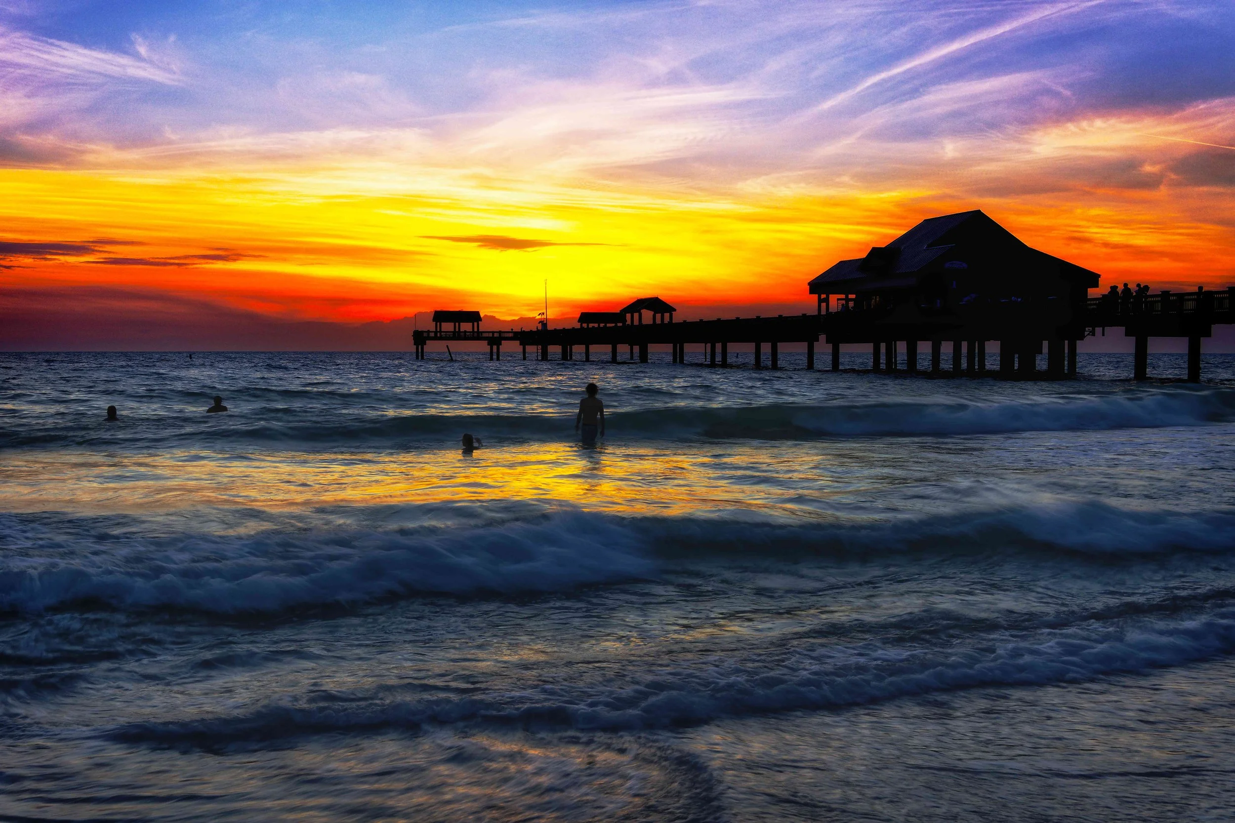 Vibrant Sunset Over Clearwater Beach - Fine Art Print