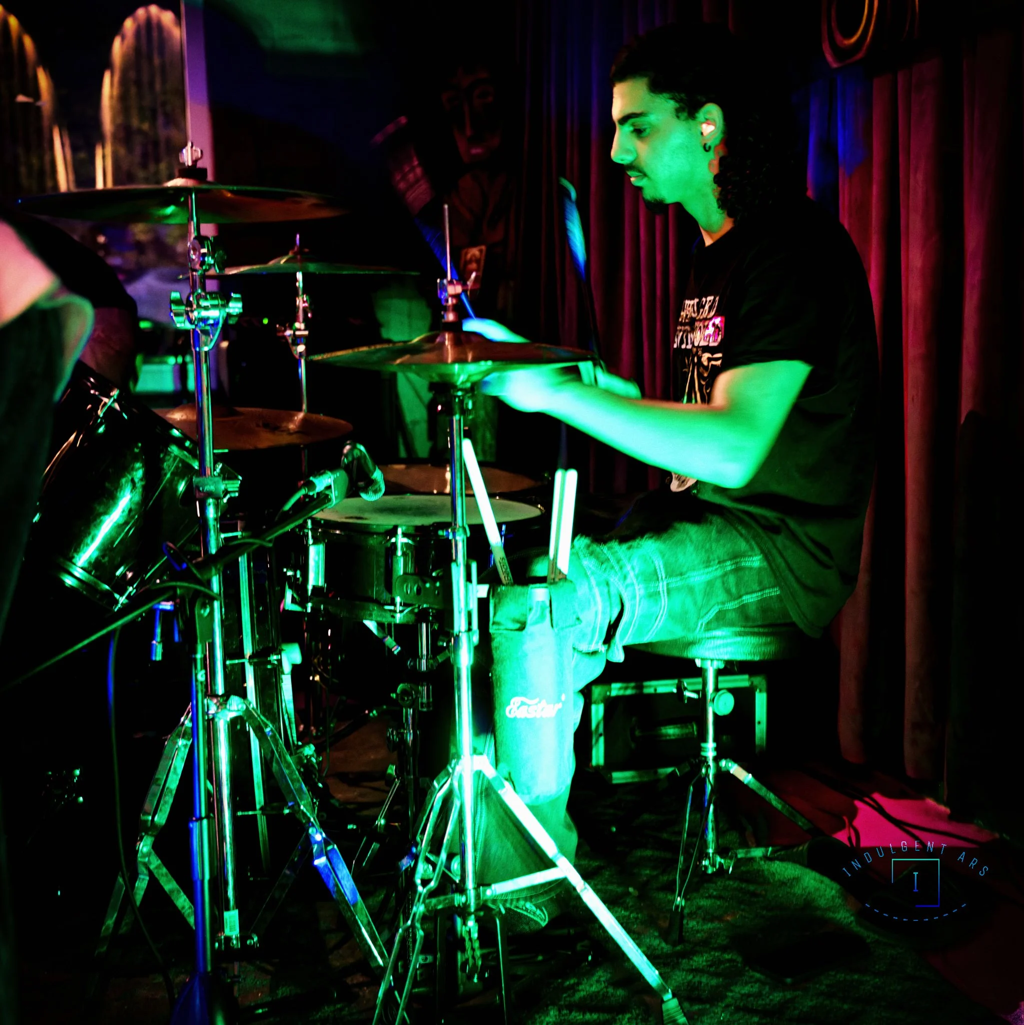 The Librarians' drummer captured in action