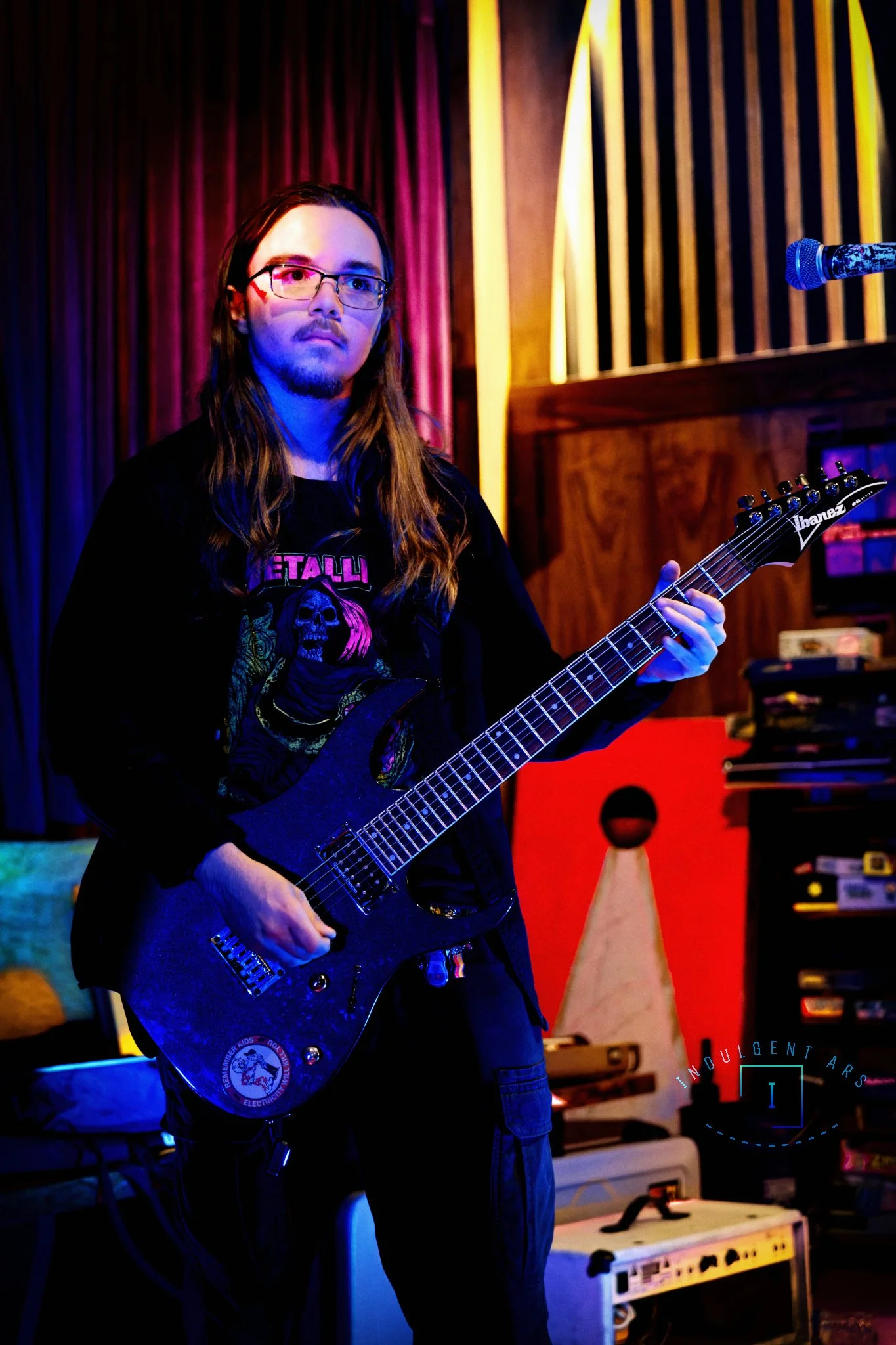 Veneficus Doom's guitarist is captured in action. 