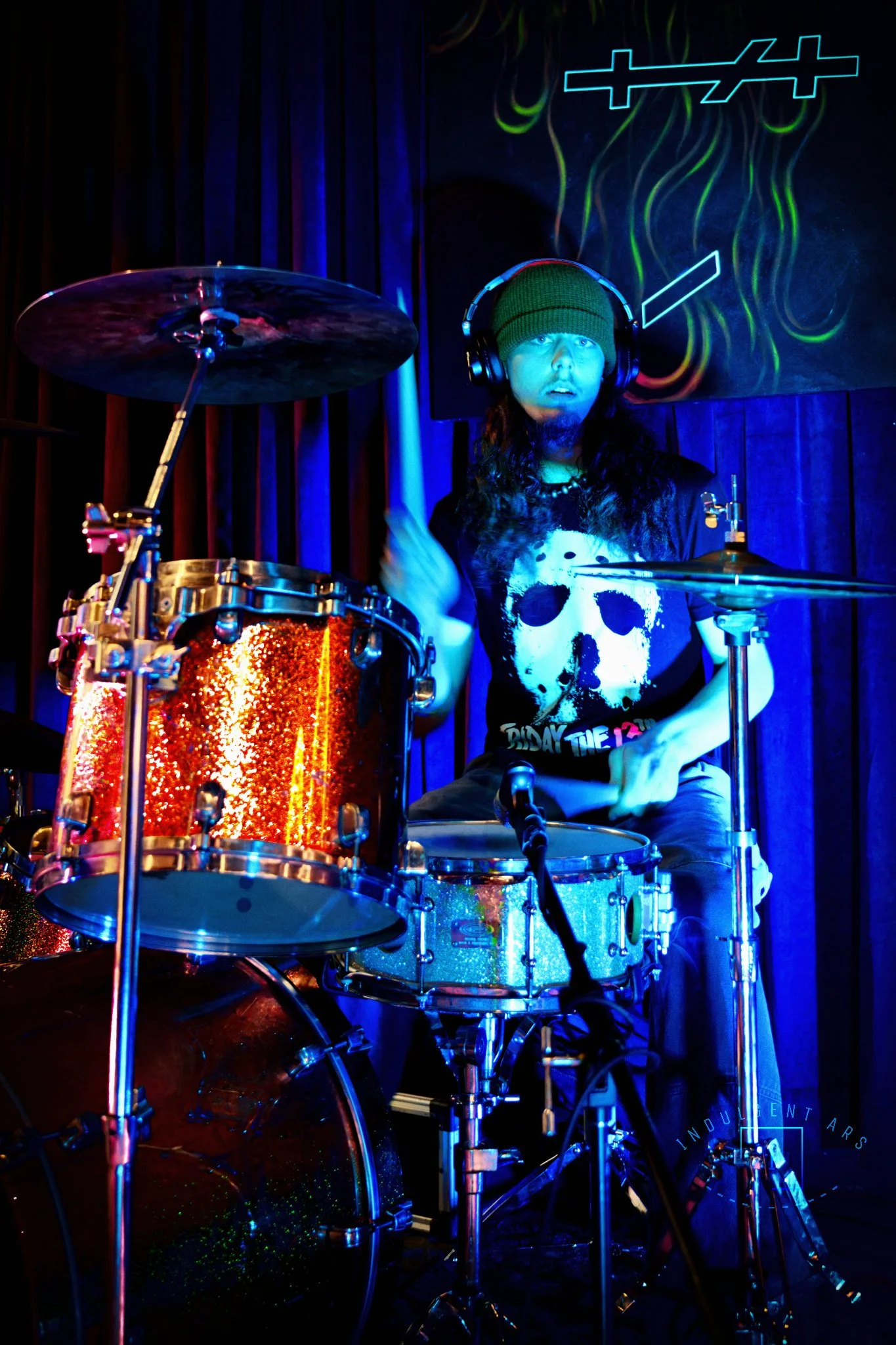 Exoplasm's drummer captured in action.