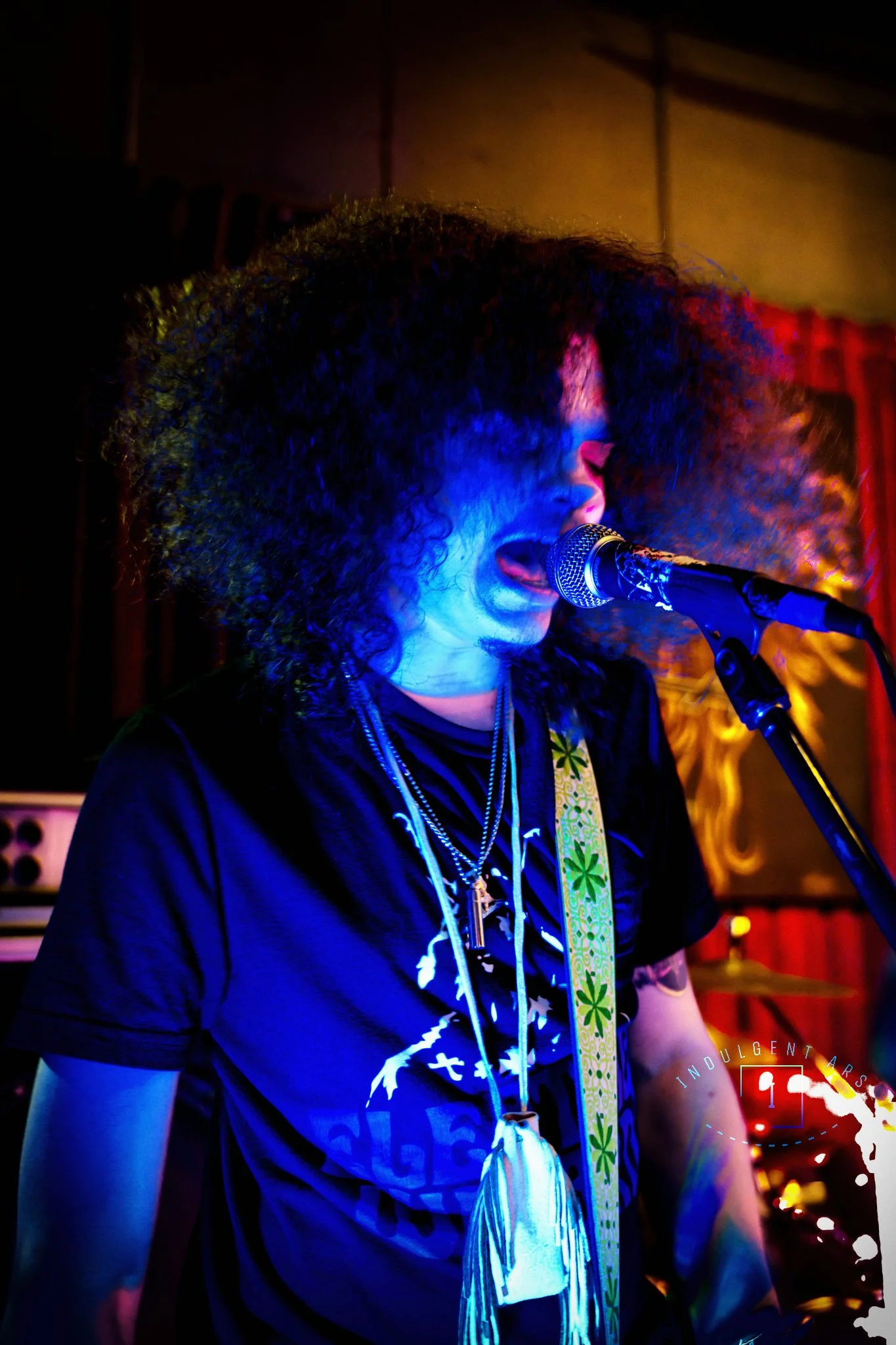 Veneficus Doom's lead vocalist is captured in action. 