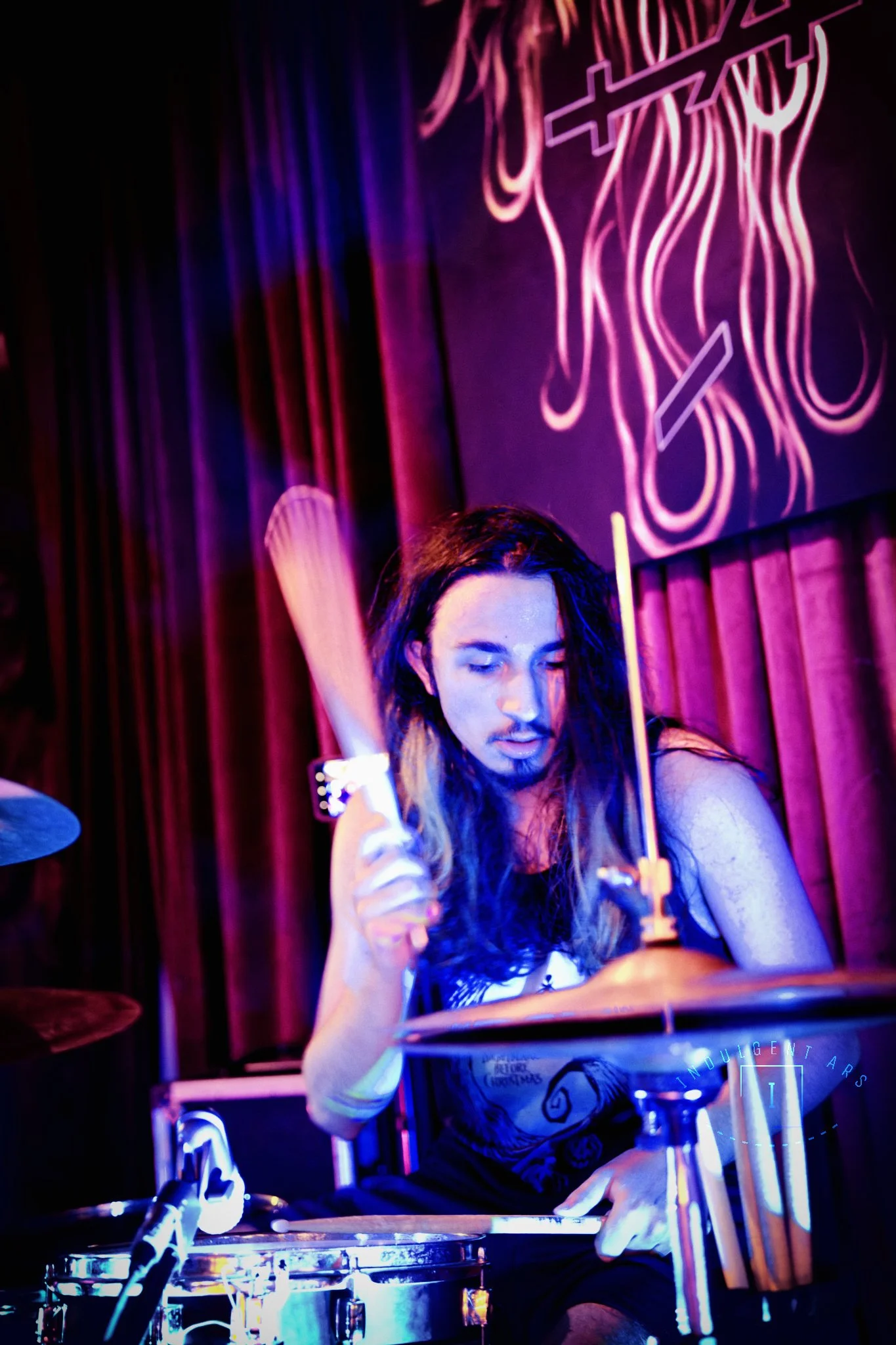 Corpse Corrosion's drummer captured in action.