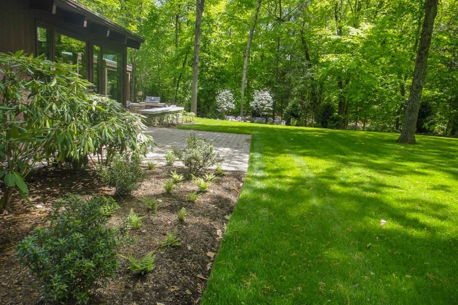 Consulting | Photo of blooming perennials and a bluestone path
