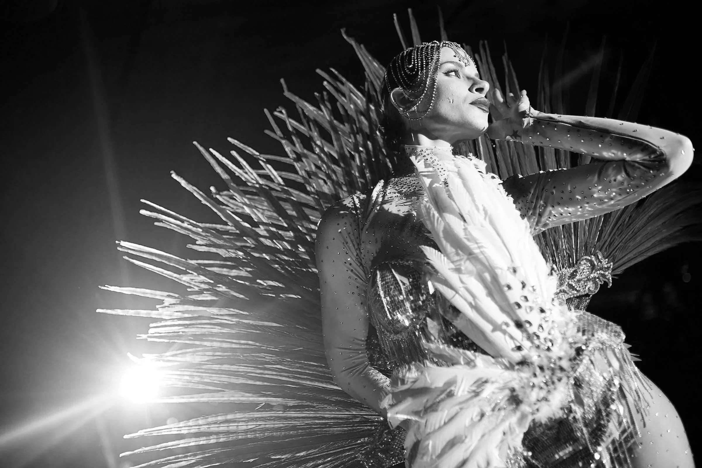 BCinematic detail of a beautiful dress within a refined evening event atmosphere at Aqua Shard, London