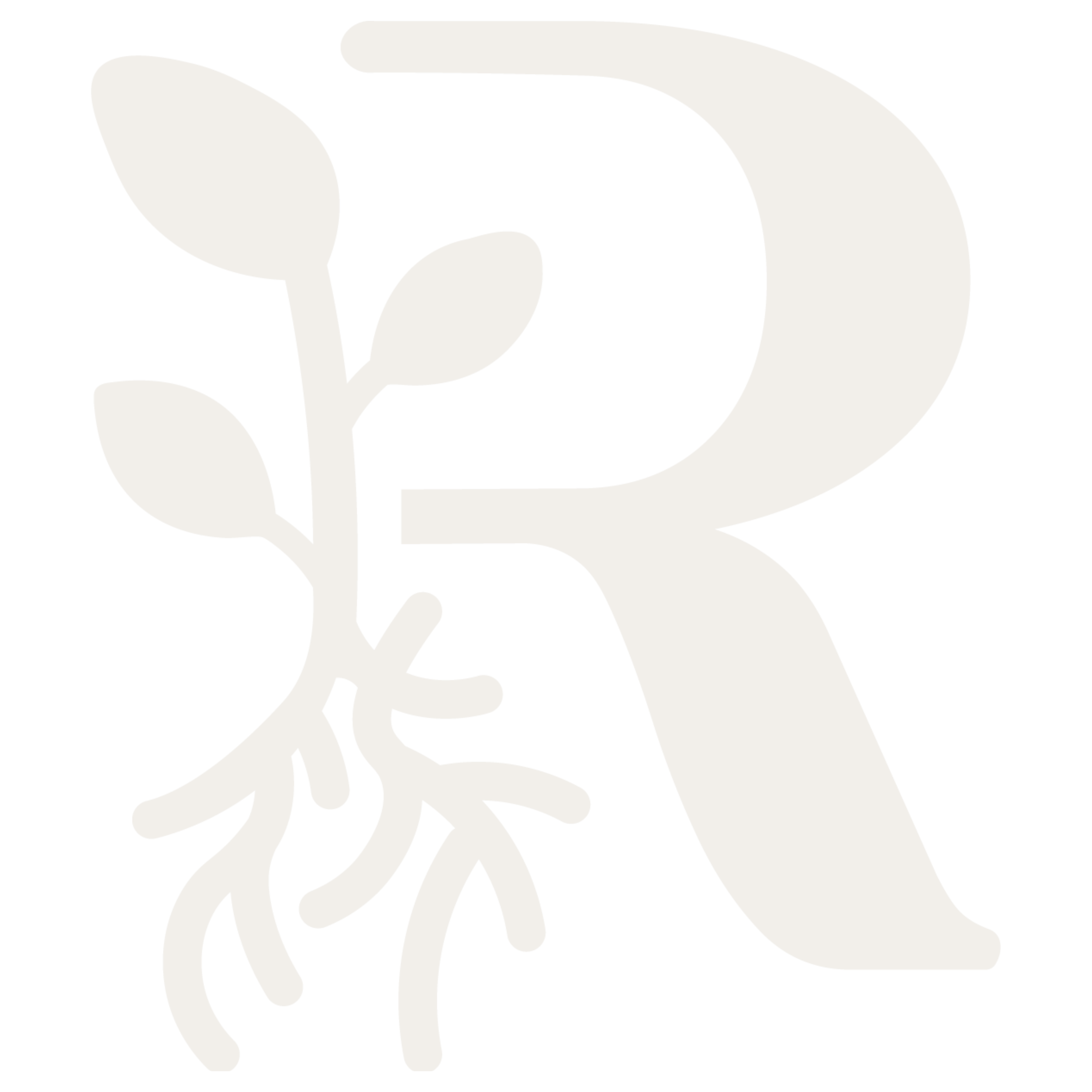 Subtle letter R background with a plant and root illustration in soft neutral tones, representing the Roots Lactation brand and themes of growth and nourishment