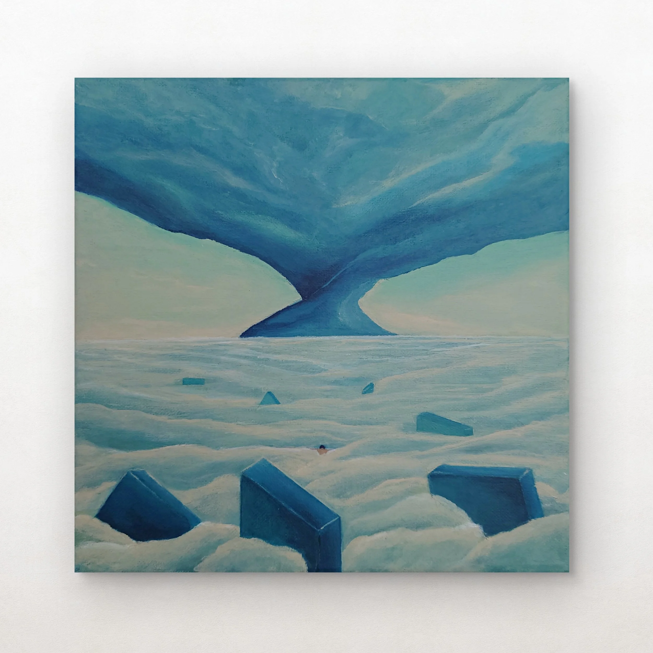 The Journey II, 2026, Acrylic on canvas --- 25 x 25 x 1,8  cm. 