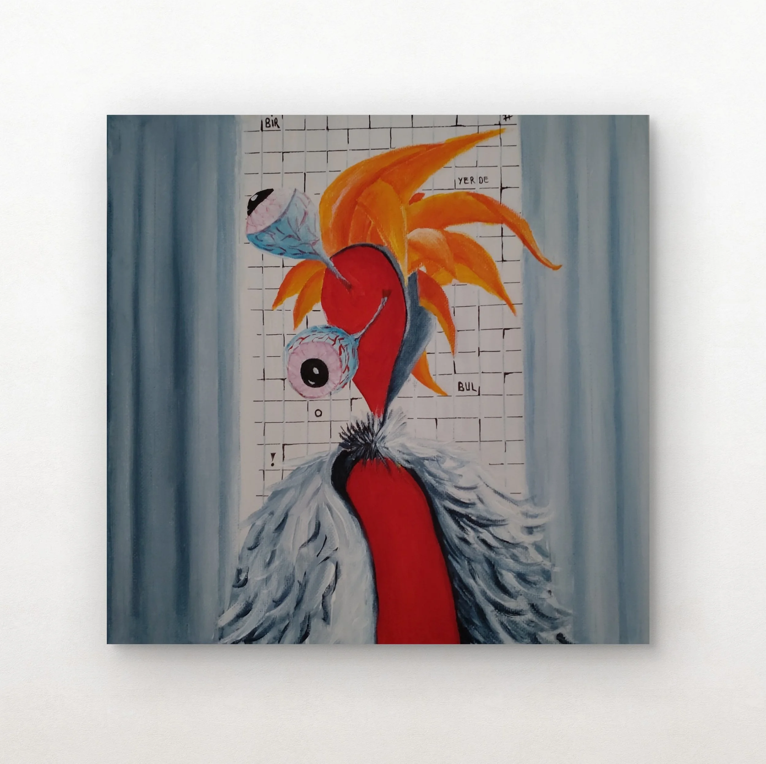 Kibrin Körlüğü, 2024, Acrylic on Canvas --- 30 x 30 cm. Private collection.