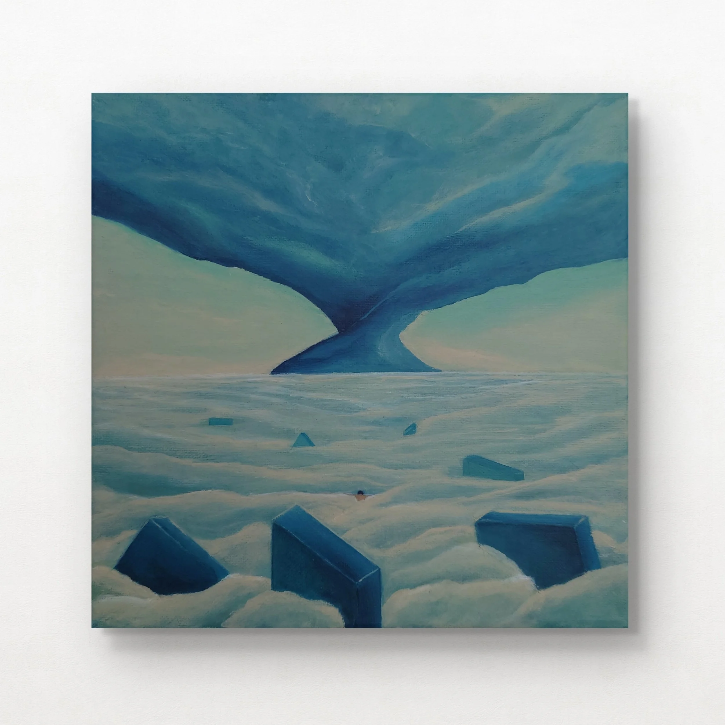 The Journey II, 2026, Acrylic on canvas --- 25 x 25 x 1,8  cm. 