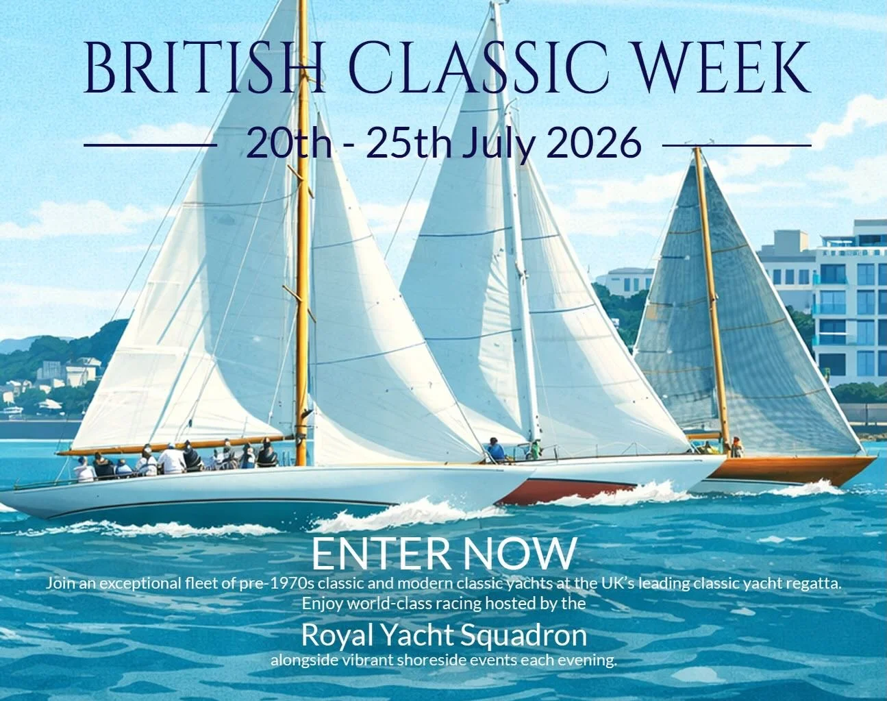 🥂Join an exceptional fleet of pre-1970s classic and modern classic yachts at the UK&rsquo;s leading classic yacht regatta.

Enjoy world-class racing hosted by the Royal Yacht Squadron, alongside vibrant shoreside events each evening.

Click link in 
