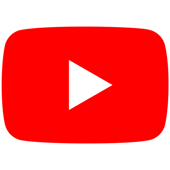 Logo de YouTube avec un bouton de lecture blanc sur fond rouge.
