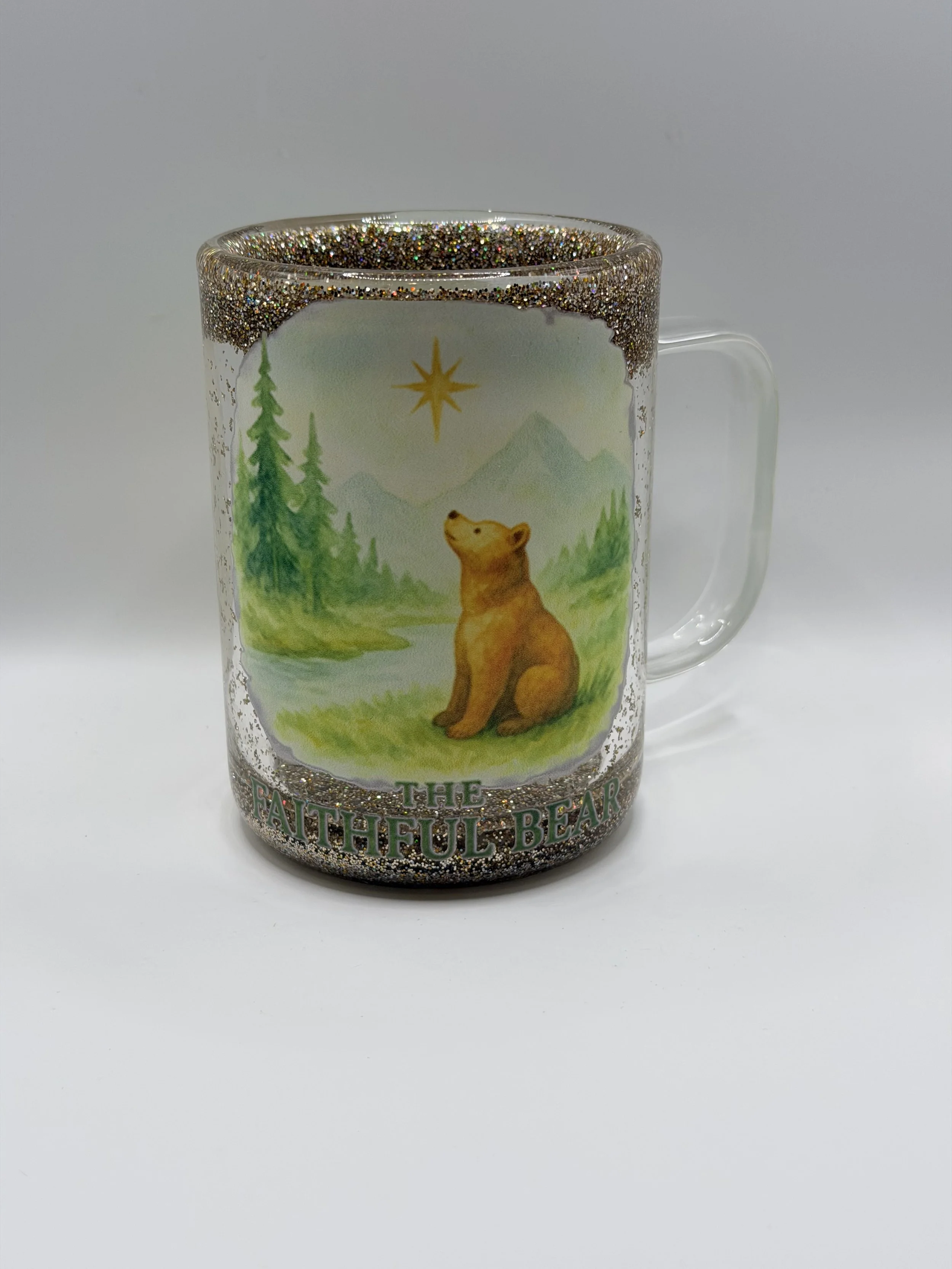 Custom 15oz Glitter Snow Globe Coffee Mug
