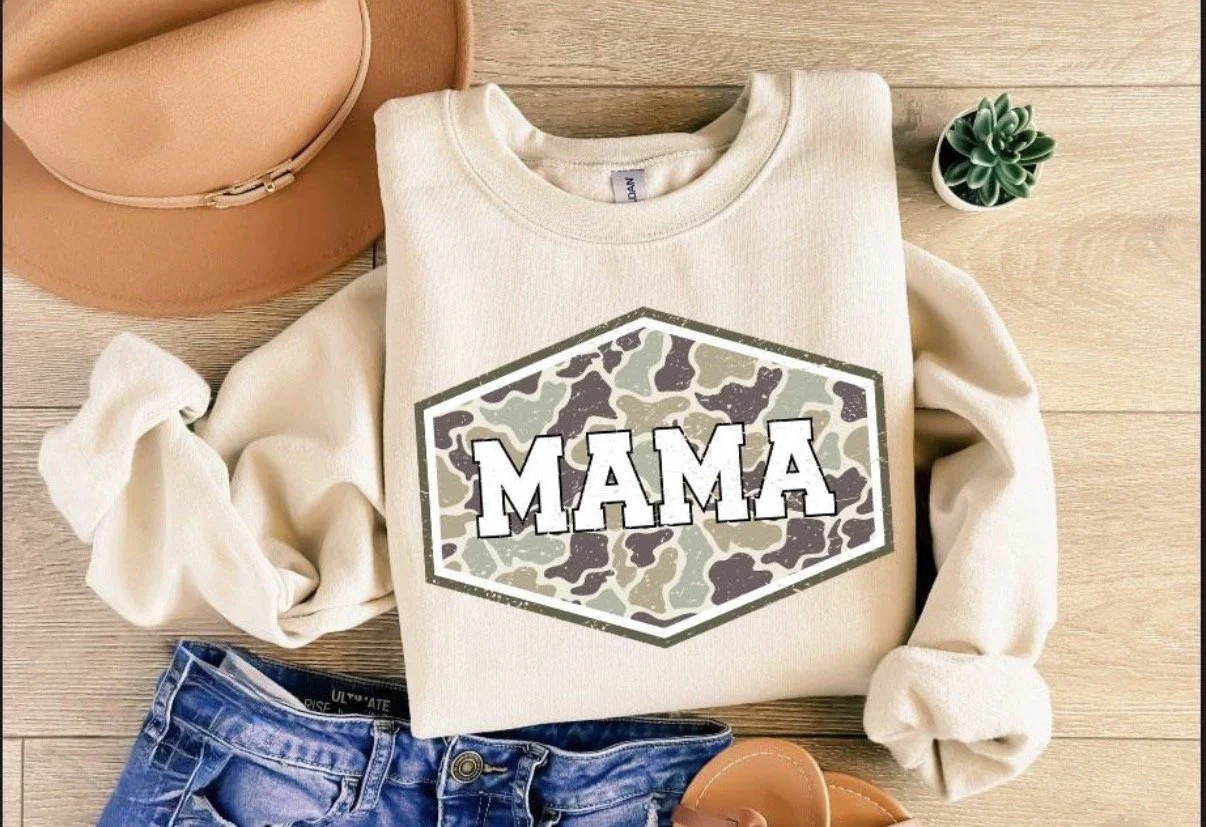 Mama Camo Pullover Sweatshirt - Western Country Mom T-Shirt