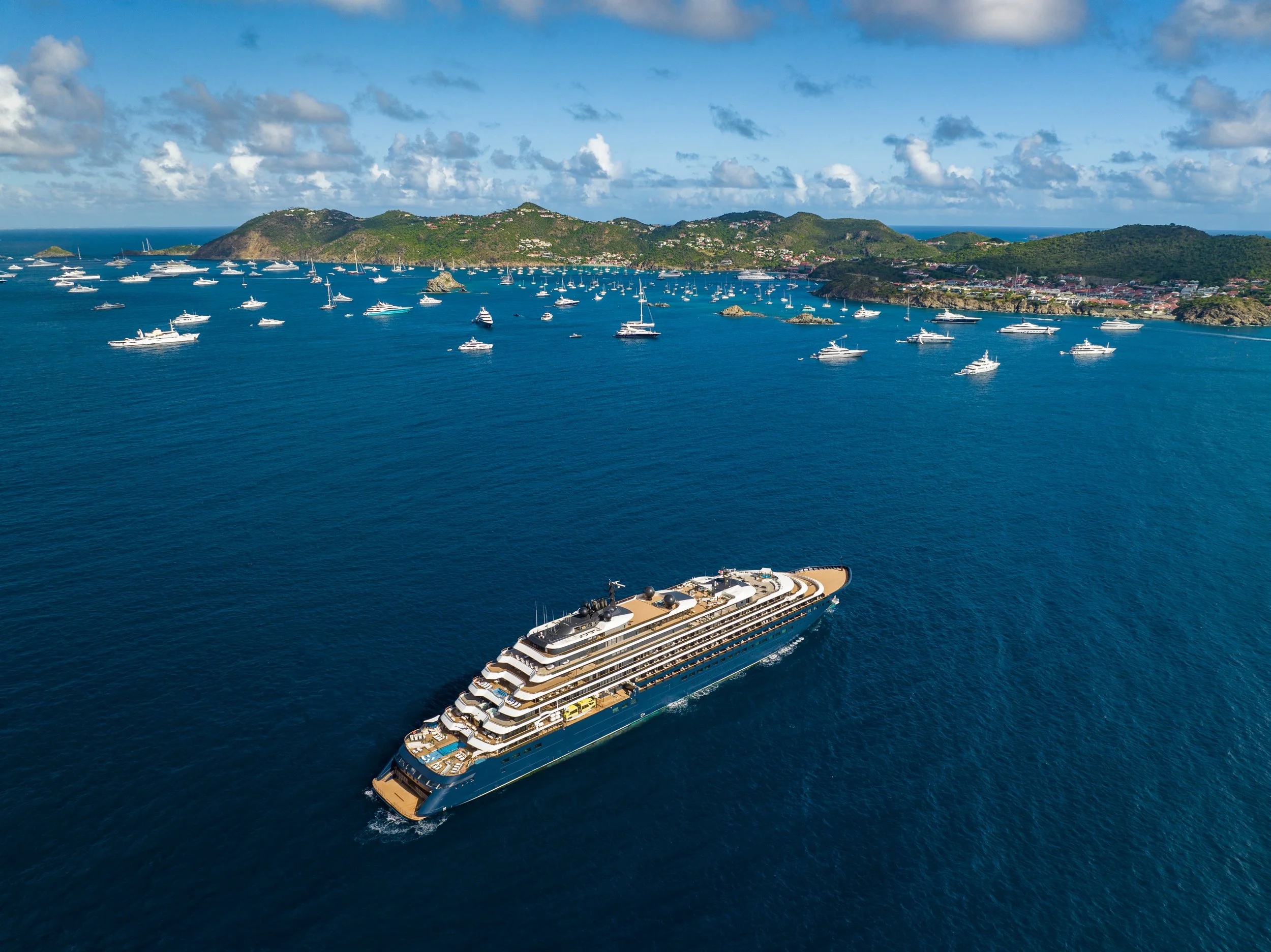 In a sea of a thousand yachts, there is only one Evrima. New Year’s Eve in St. Barth.