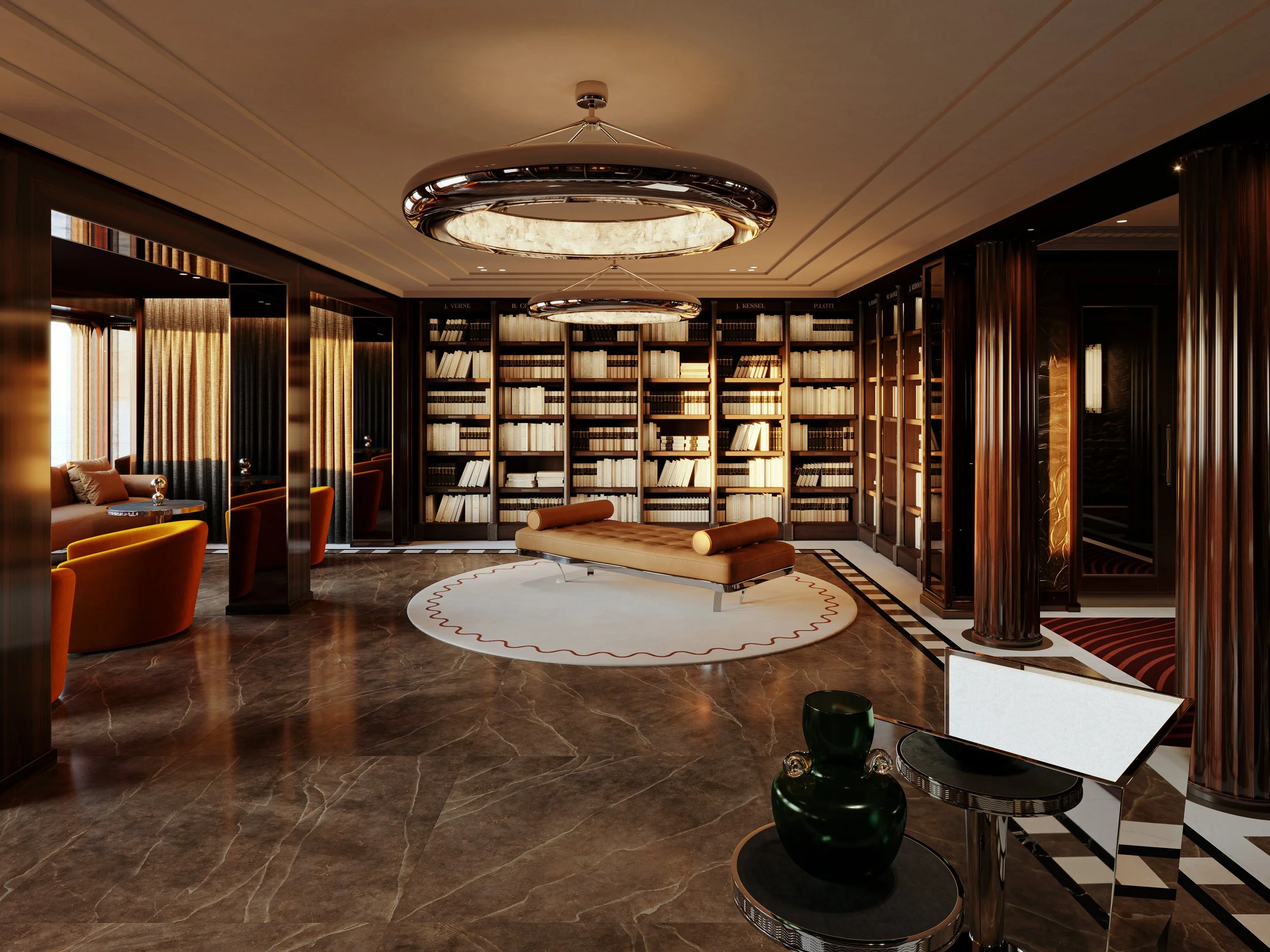 Le Bar de la Bibliothèque: A sanctuary of cognac and curated editions, where the LVMH touch meets the art of the quiet conversation.