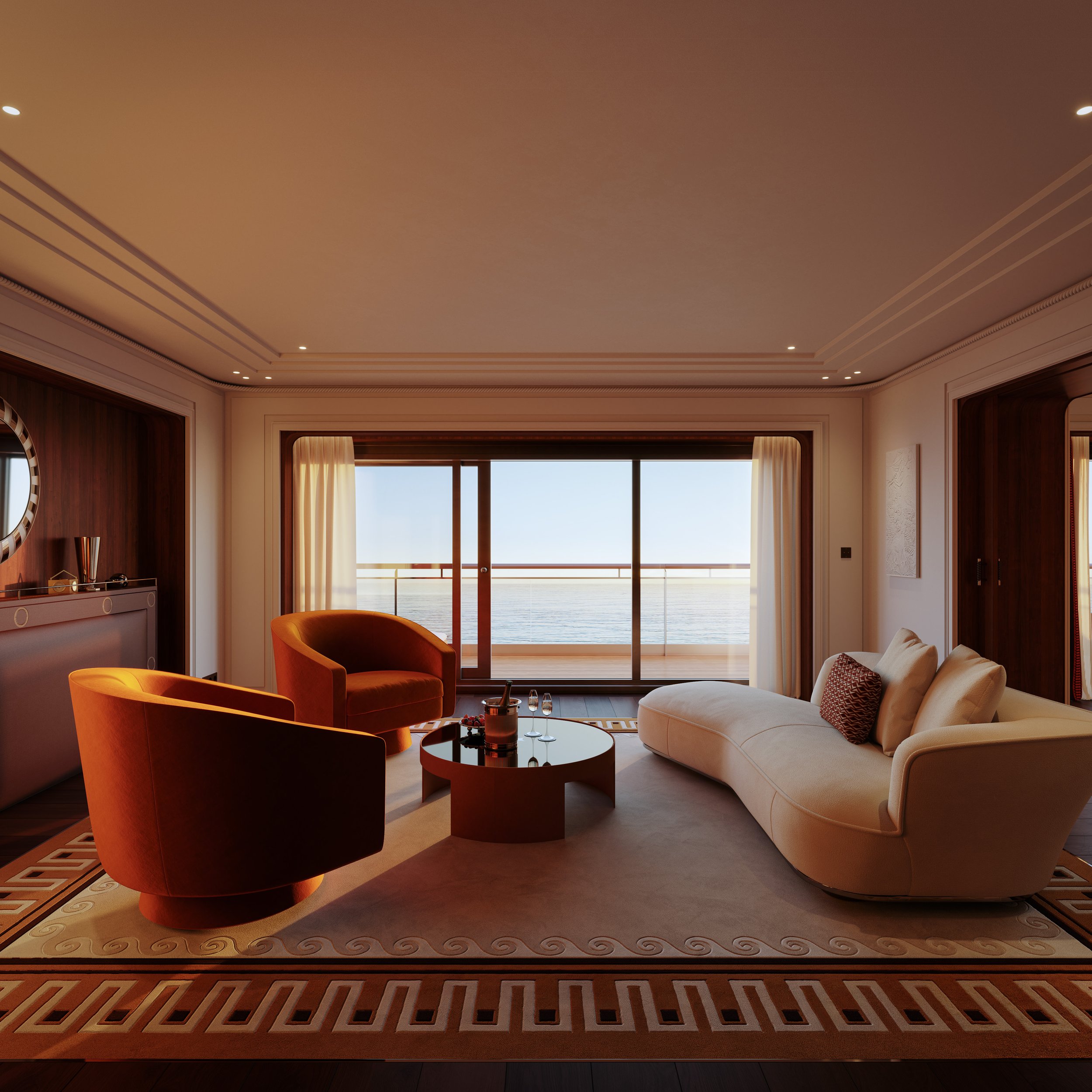 The Suite Apartment Living Room: A residential masterpiece where the view is the only guest that never leaves.