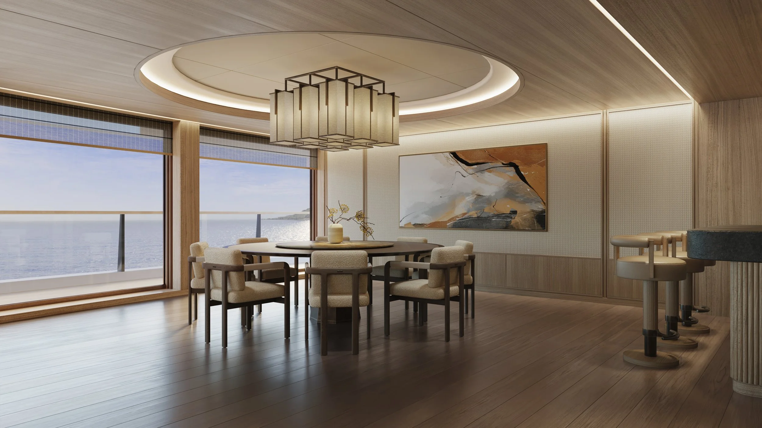 The Aman Suite Dining Room. A 2,454-square-foot statement in hosting. 