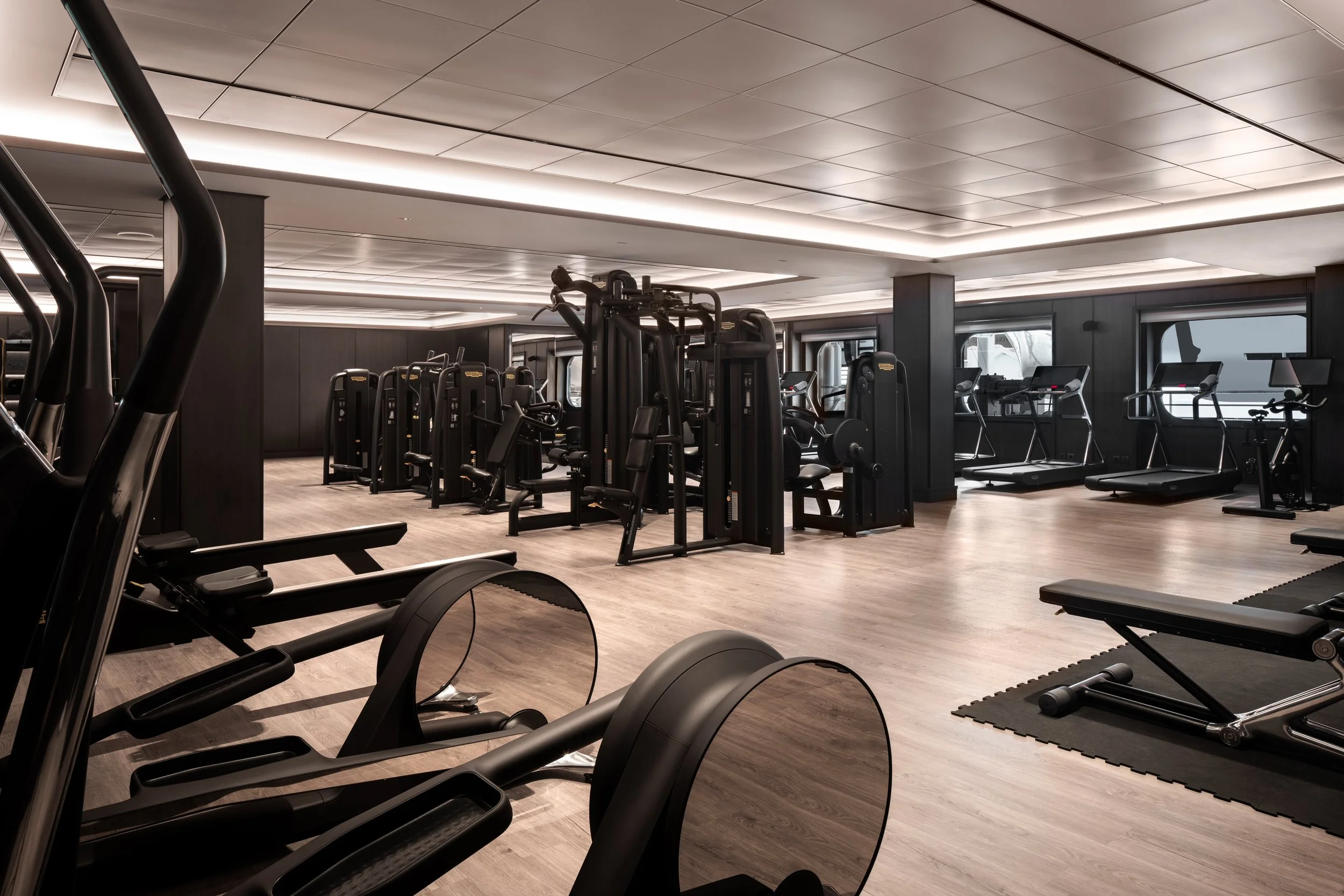 It’s much easier to justify that extra glass of wine when you’re doing your morning miles over the Caribbean.