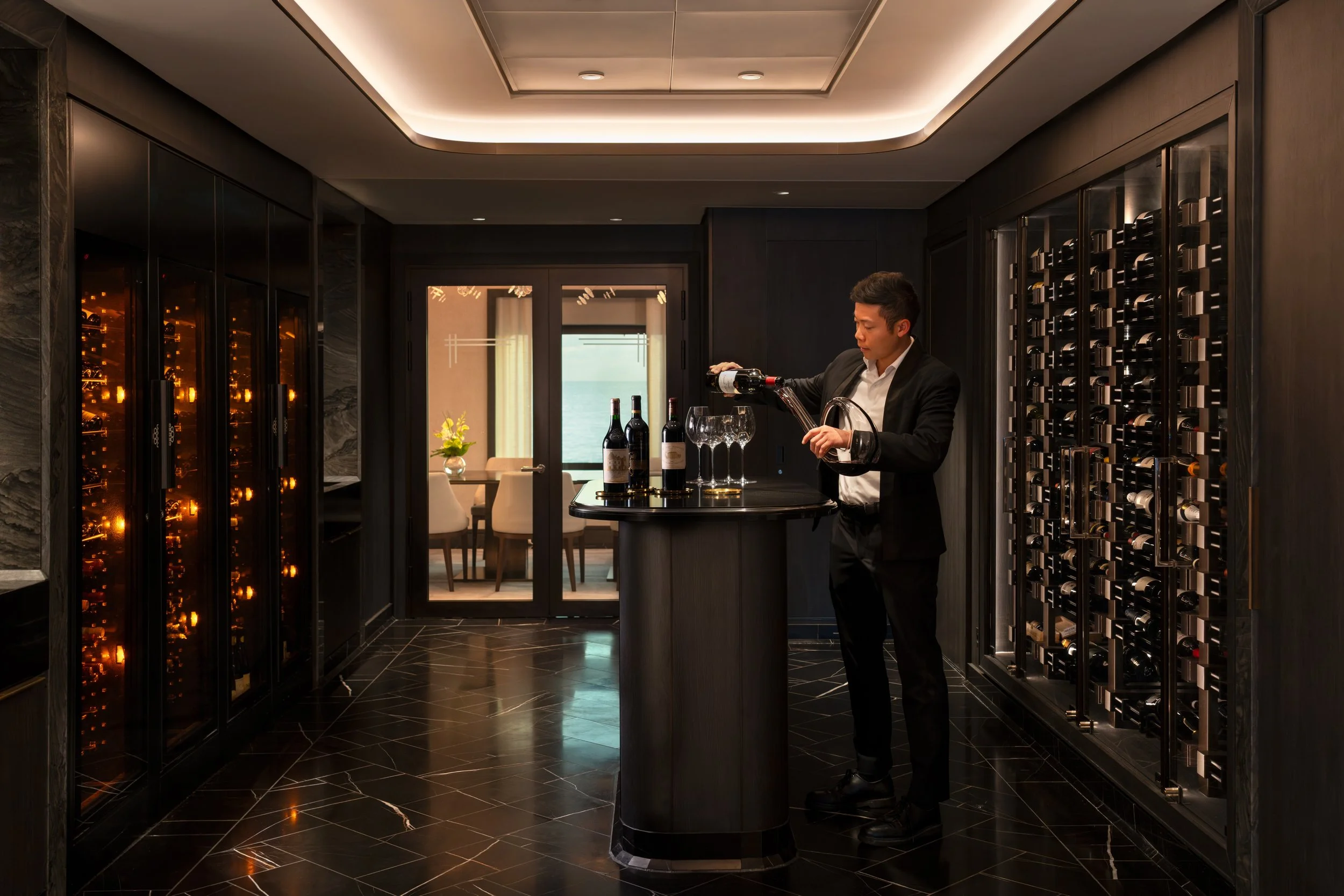 The Wine Vault on Ilma is a curated masterpiece, housing the world’s most celebrated labels.