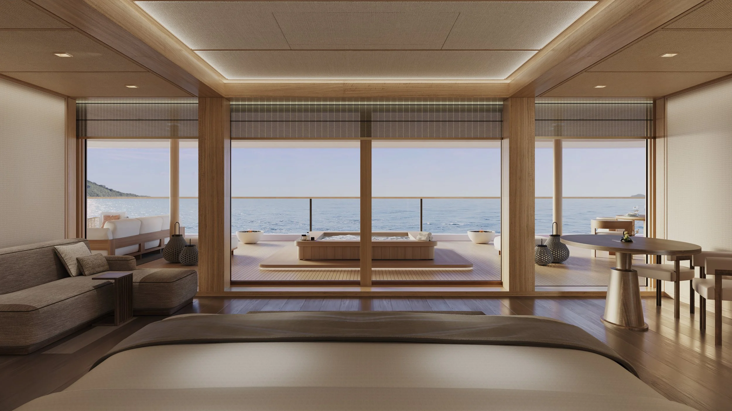 The Aman Suite. 2,454 square feet of absolute supremacy. The crown jewel of the fleet, where the space is as limitless as the service.