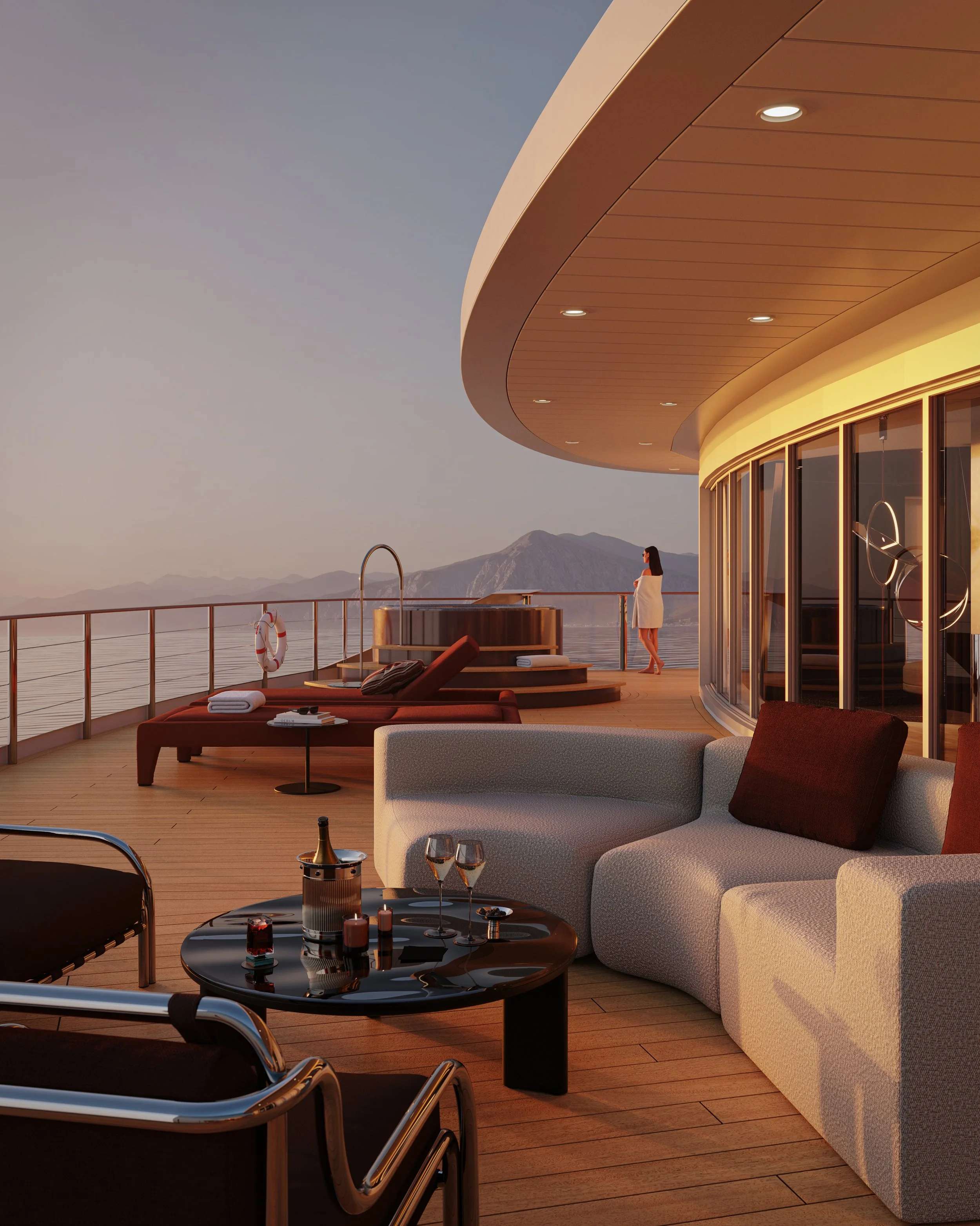 The ultimate 'GIFT' of perspective—sunset from the Penthouse, the most exclusive terrace in the Mediterranean."