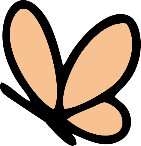Minimalist illustration of four tan-colored shapes resembling flower petals or leaves on a black background.