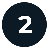 Number two displayed within a dark circular background.