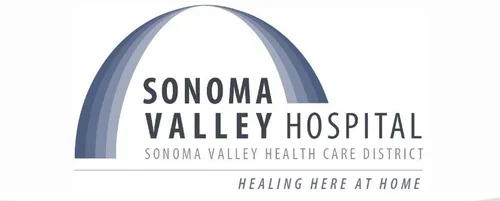 Sonoma Valley Hospital logo with a dome design and the slogan 'Healing Here at Home'.
