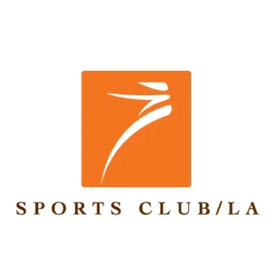 Logo of Sports Club LA featuring an abstract stylized figure in white on an orange background, with the text 'SPORTS CLUB/LA' below.