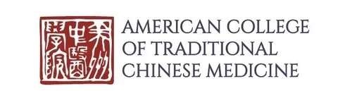 Logo of the American College of Traditional Chinese Medicine with Chinese characters in a red seal