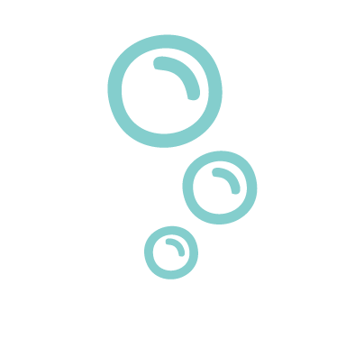 Illustration of bubbles with a clock face in the largest bubble