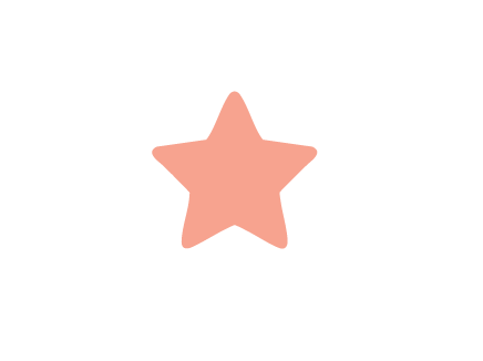 Pink star with black outline on a black background.