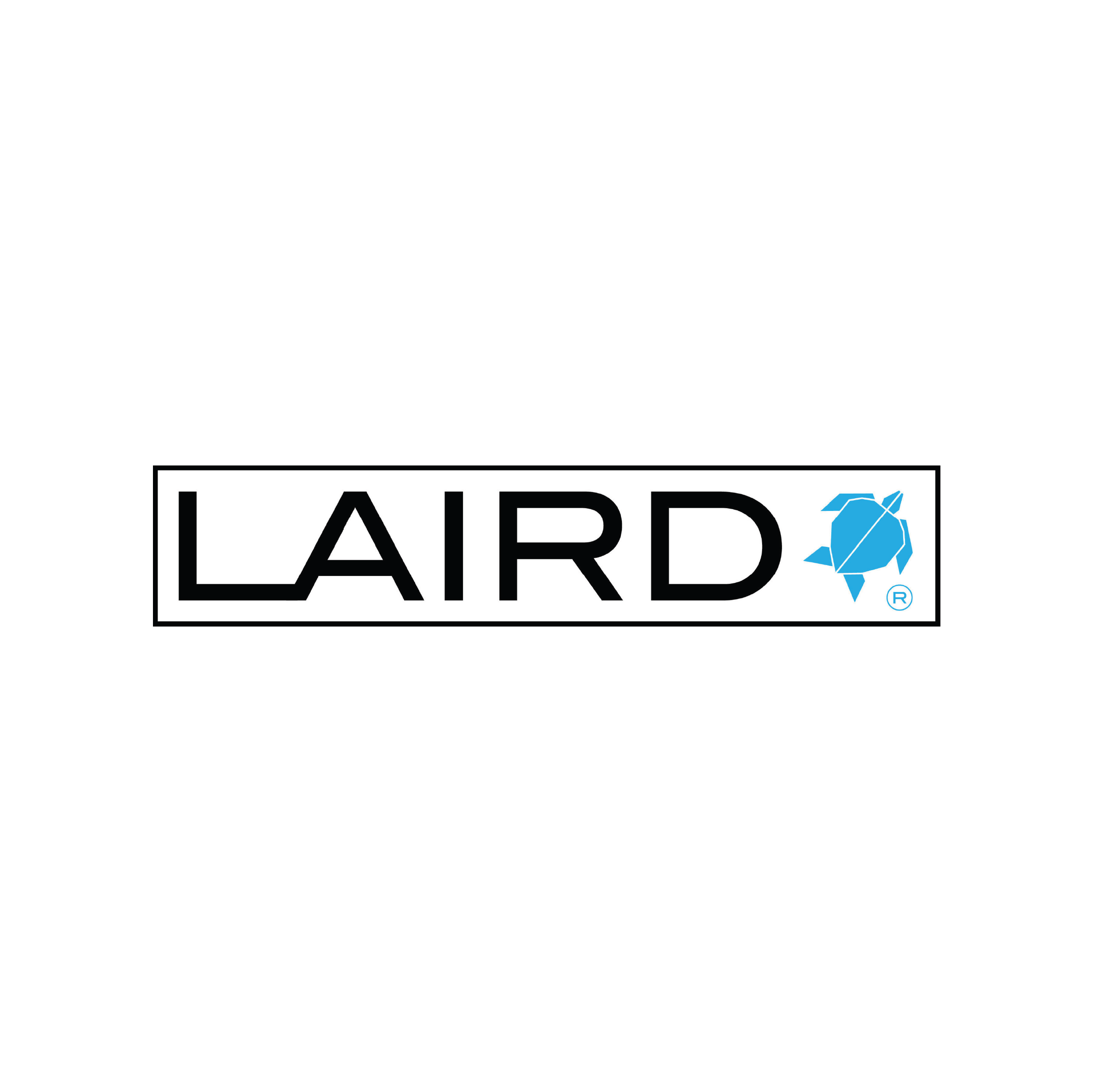 Laird logo with black text on white background and a blue turtle icon to the right.
