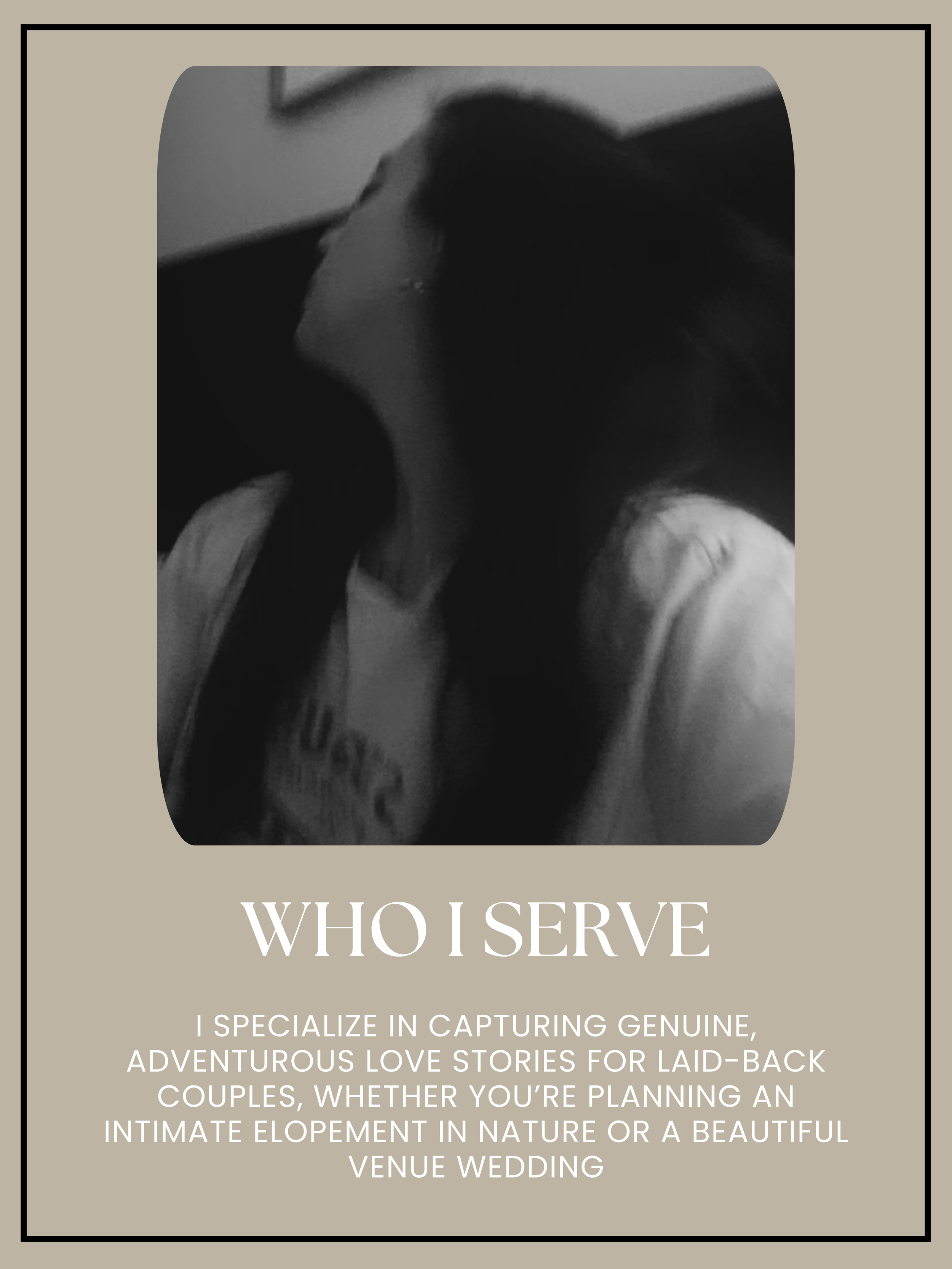 Black and white photo of a woman with long hair, facing sideways, wearing a white top. The image is slightly blurred.