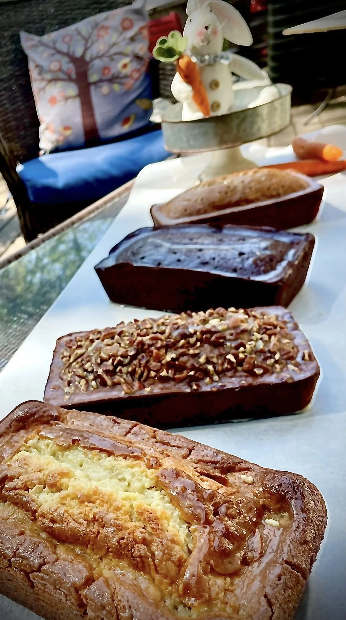 Assorted loaves and cakes.