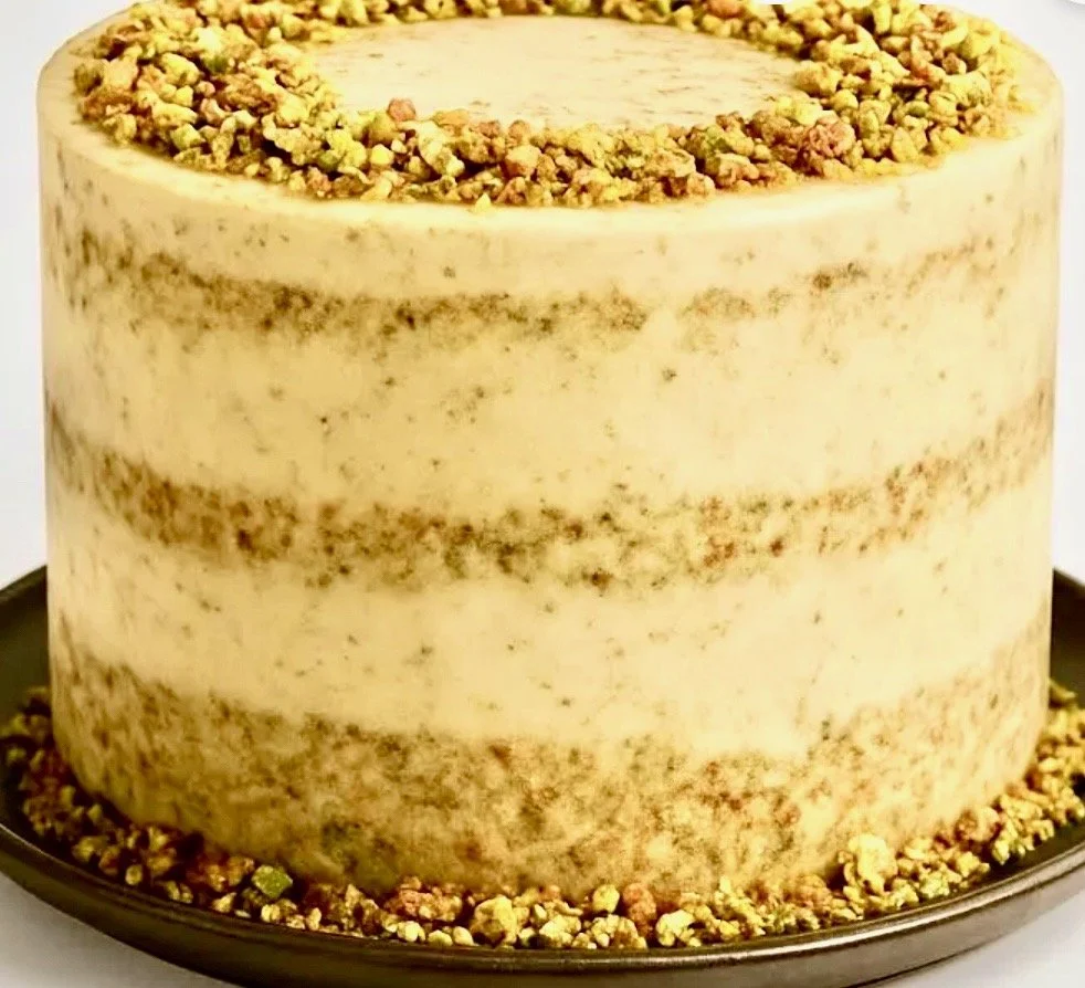 Pistachio Cake with Cream Cheese Icing