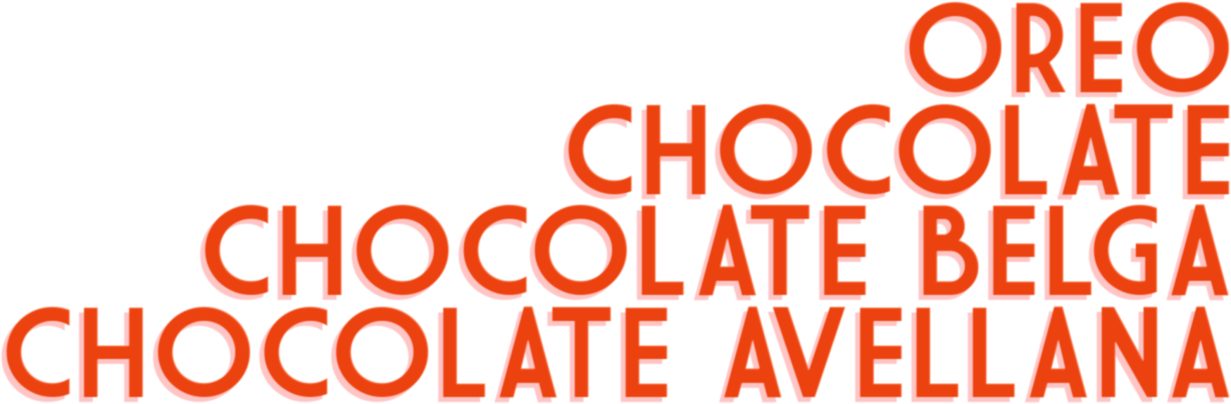 Oreo, Chocolate, Chocolate belga, chocolate avellana