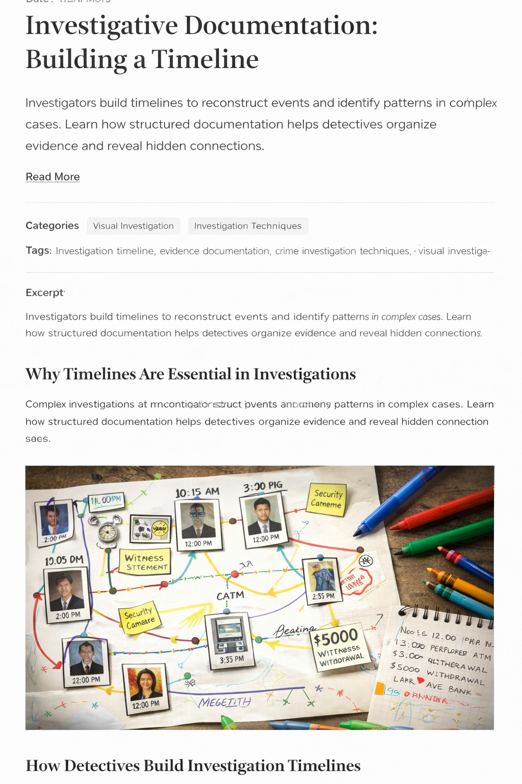Investigative Documentation: Building a Timeline