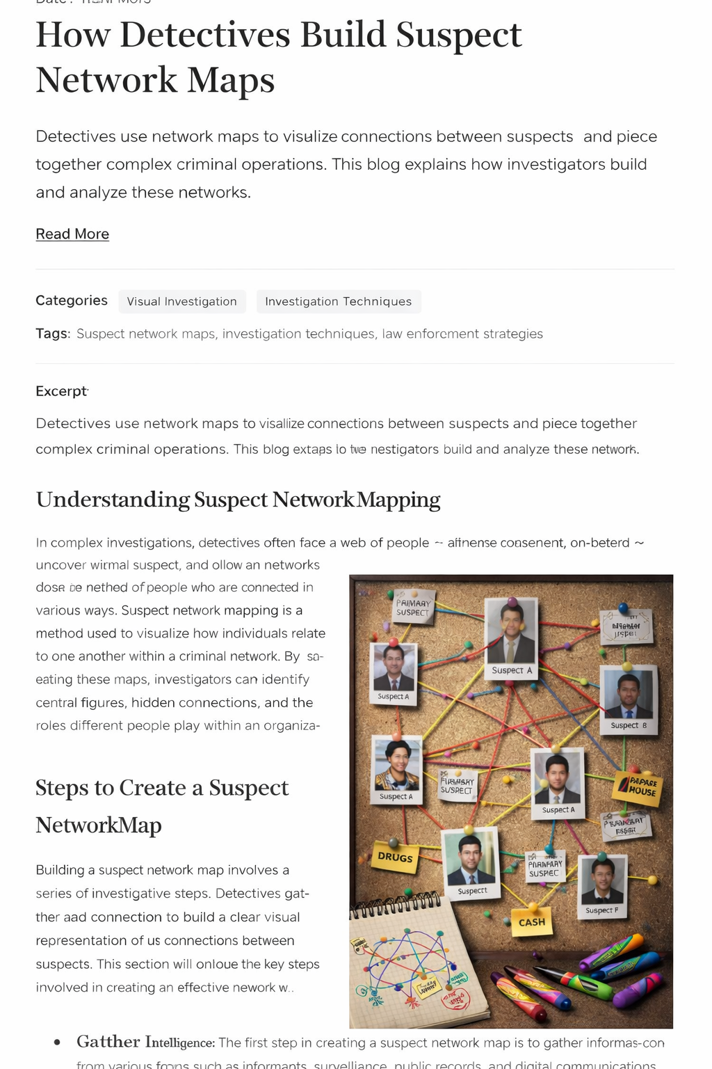 How Detectives Build Suspect Network Maps
