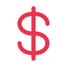 Pink dollar sign icon