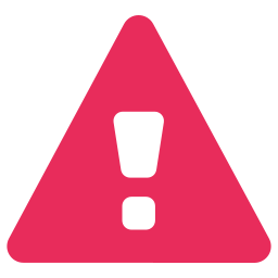 An icon of a pink warning triangle with an exclamation mark in the center.